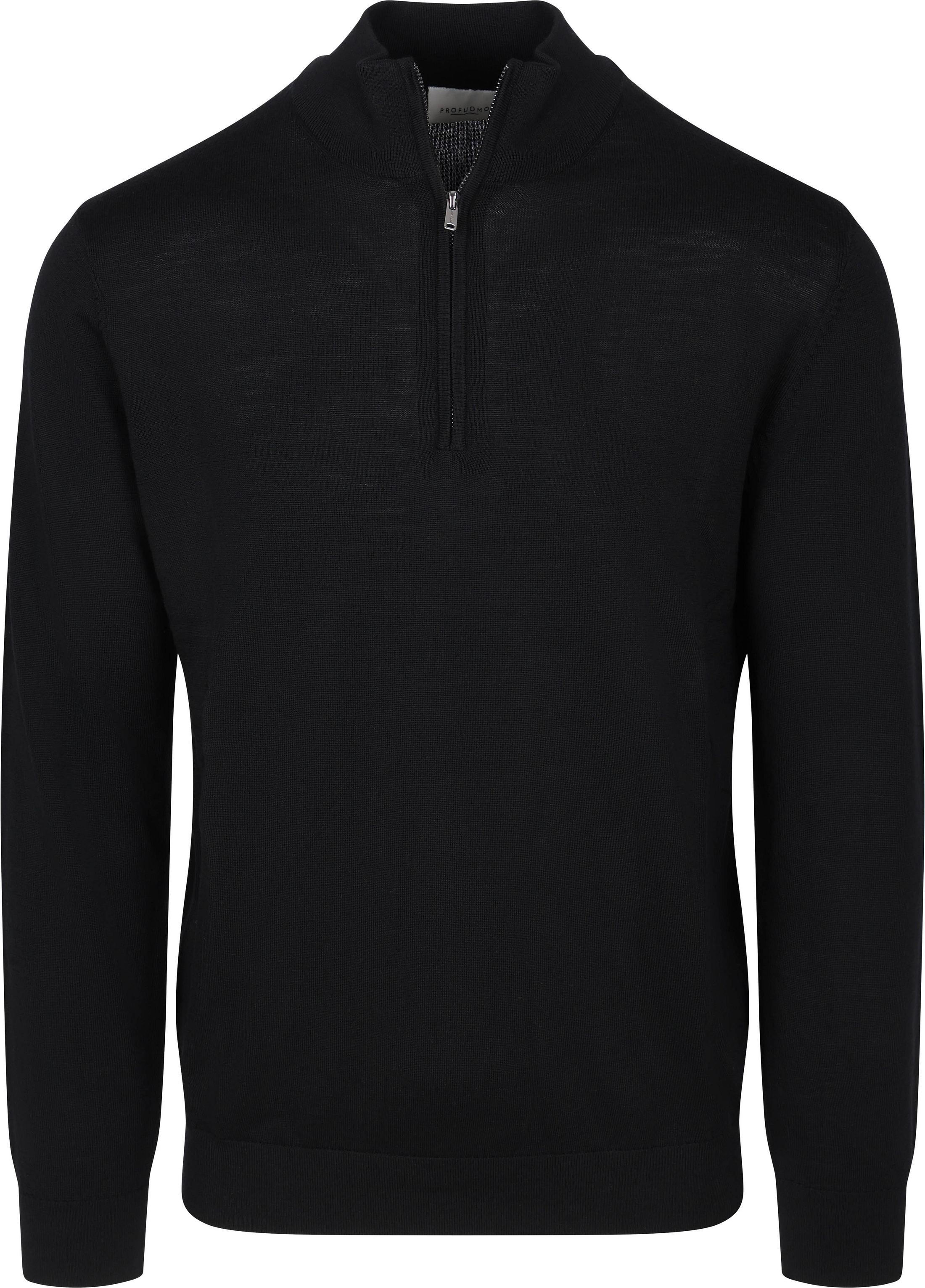 Profuomo Half Zip Pullover Merino Wool Black PPXJ30025C-A order online | Suitable