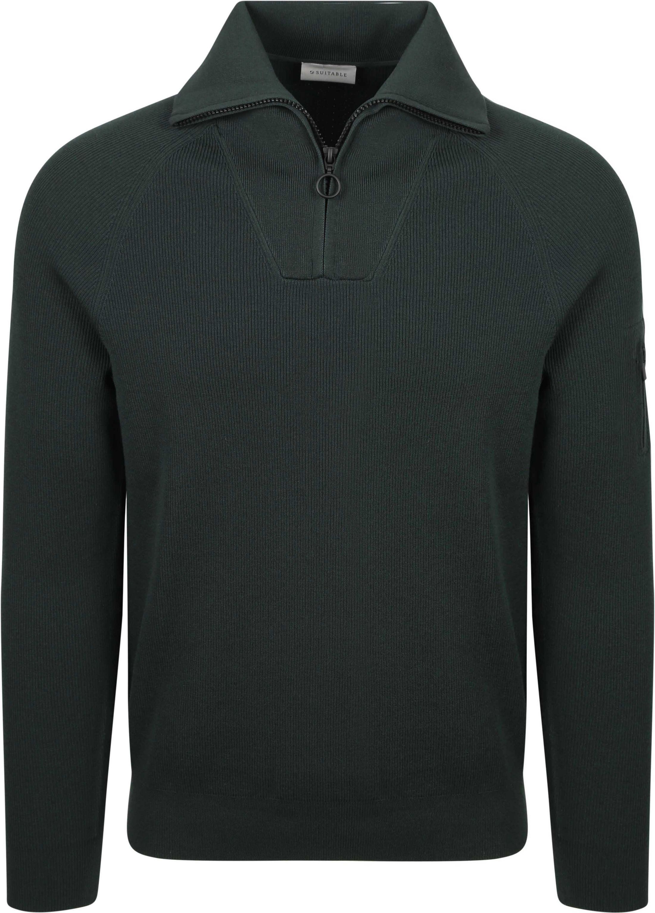 Suitable Halvglidelås genser Tias Cooldry Strikk Mosgrønn SPE25305TI49ST-339