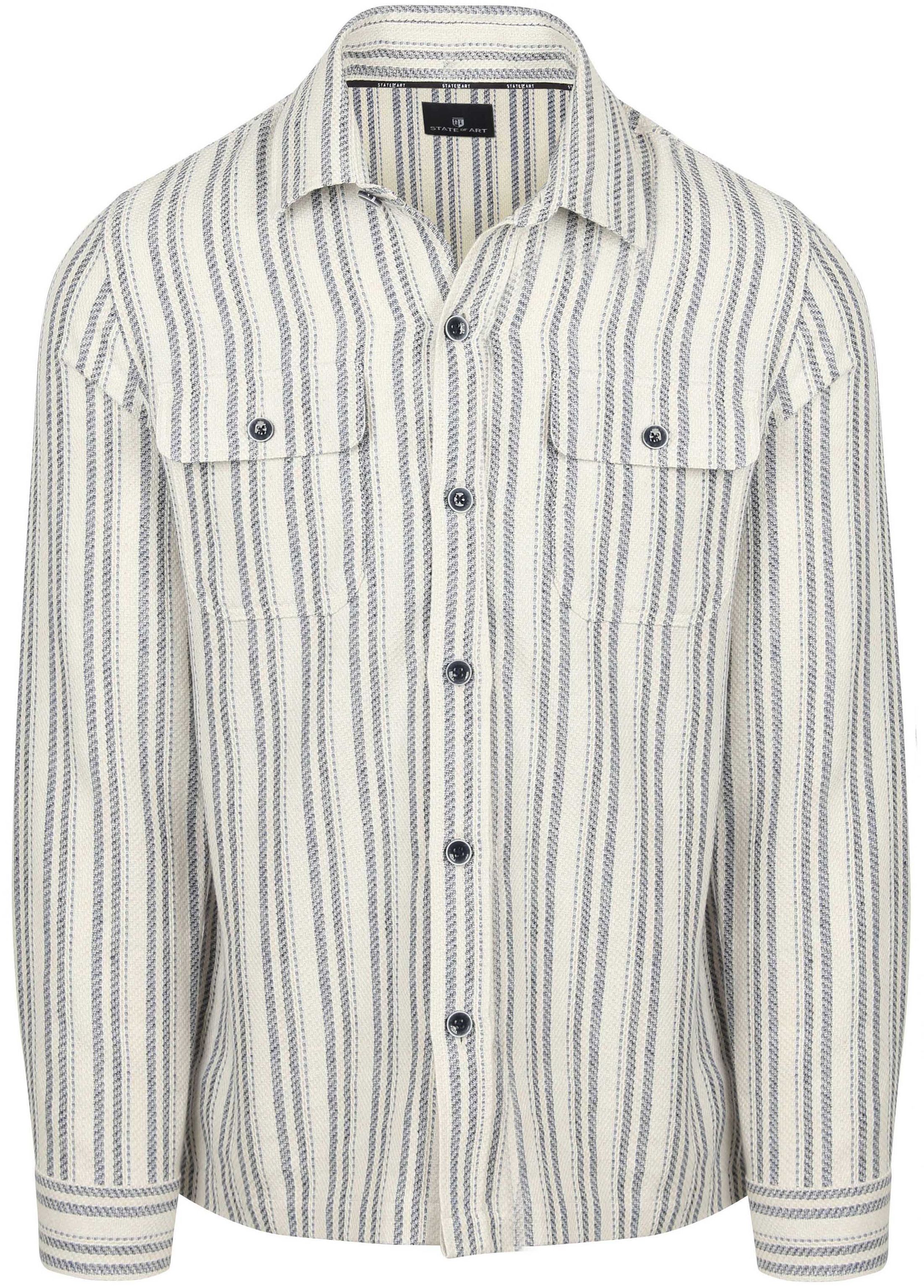 Køb State Of Art Overshirt Stripes Blå 22216256-1458 | Suitable
