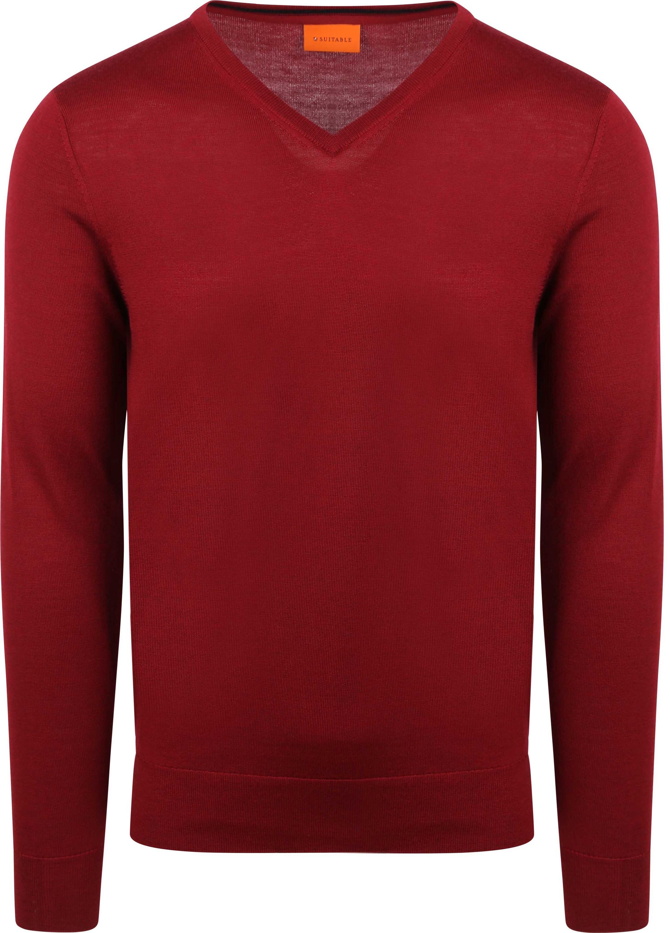 Suitable Merino Pullover V-Neck Dark Red order online | PU-MRI-V-25-DR - 4M0778 dark red | Suitable Greece