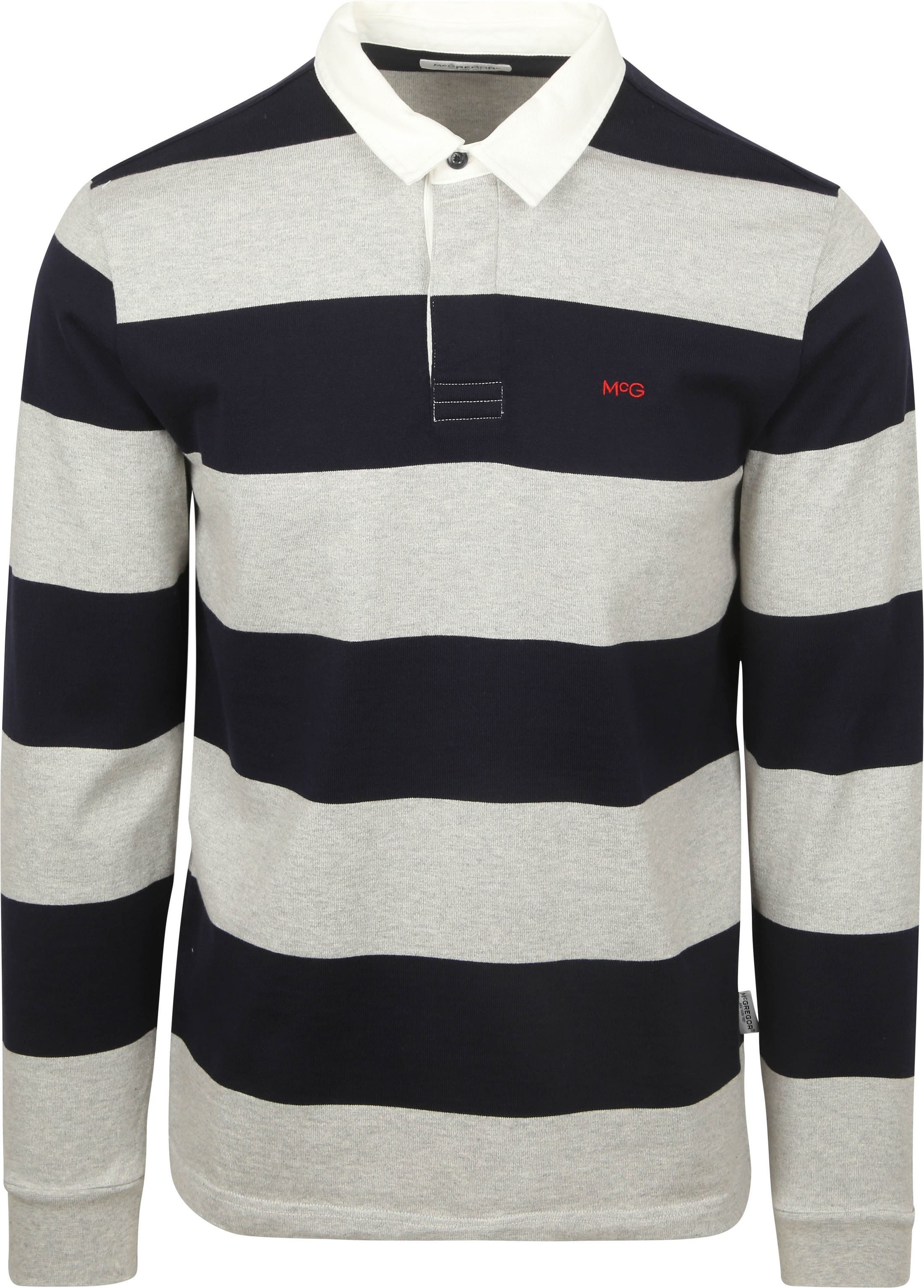 McGregor Rugbyshirt Stripe Navy Grey order online | MM252.8004.01-1202 | Suitable Hungary
