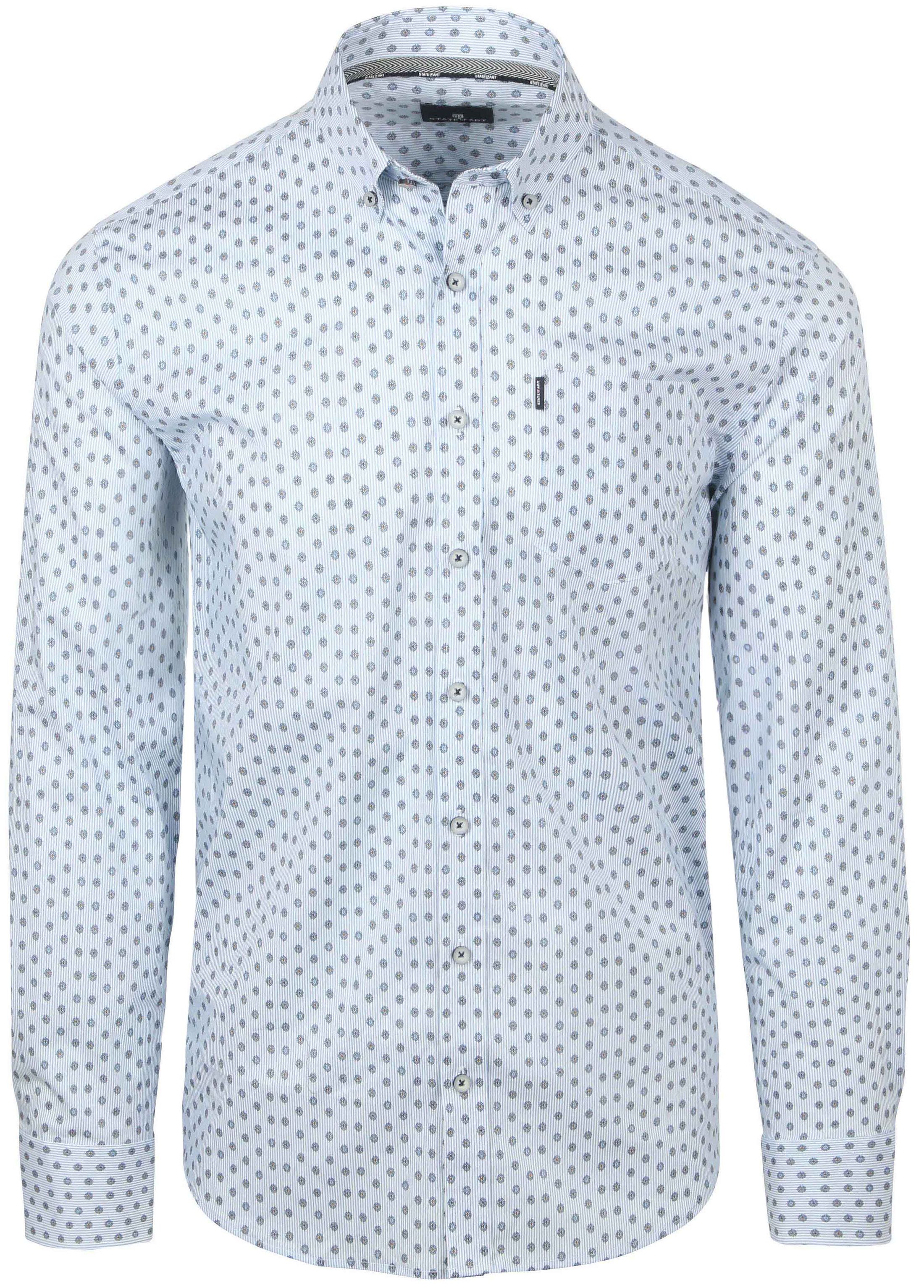  State of Art Skjorta Poplin Eye Printed Stripe Grå 21225244-5611