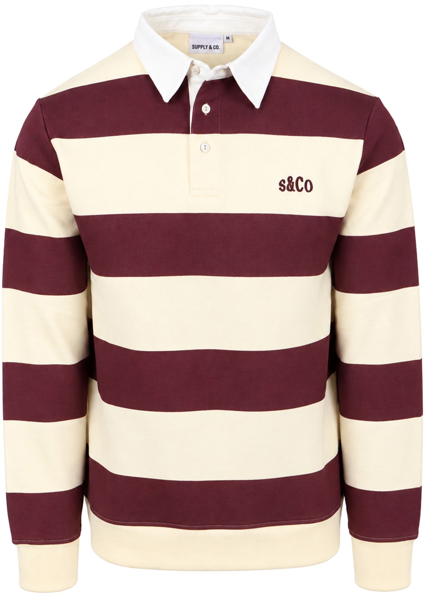 Køb Supply & Co Polo Longsleeve Stribe Bordeaux SCO26312QU82-6002 | Suitable