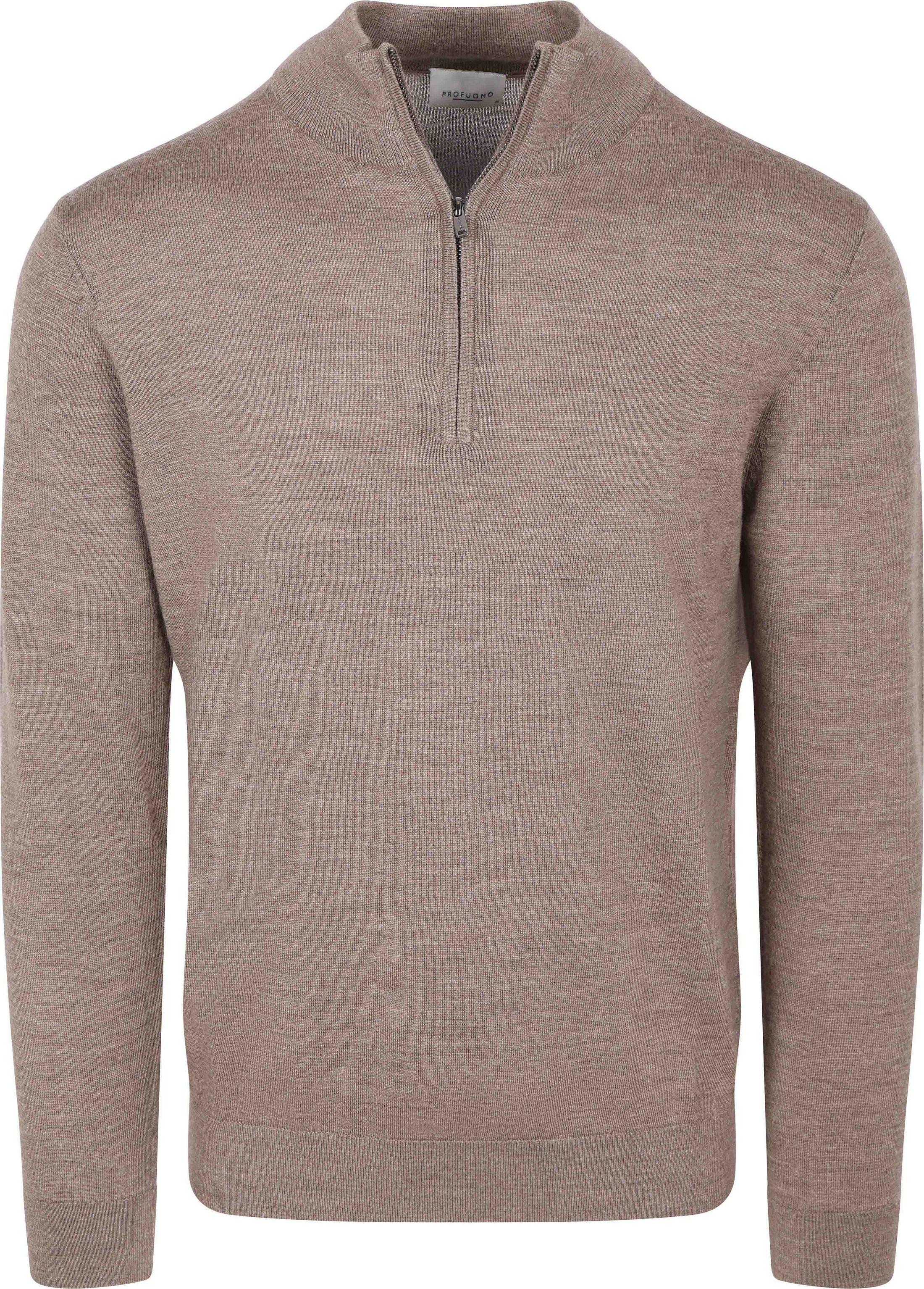 Profuomo Half Zip Pullover Merino Wool Brown PPXJ30025D-H order online | Suitable