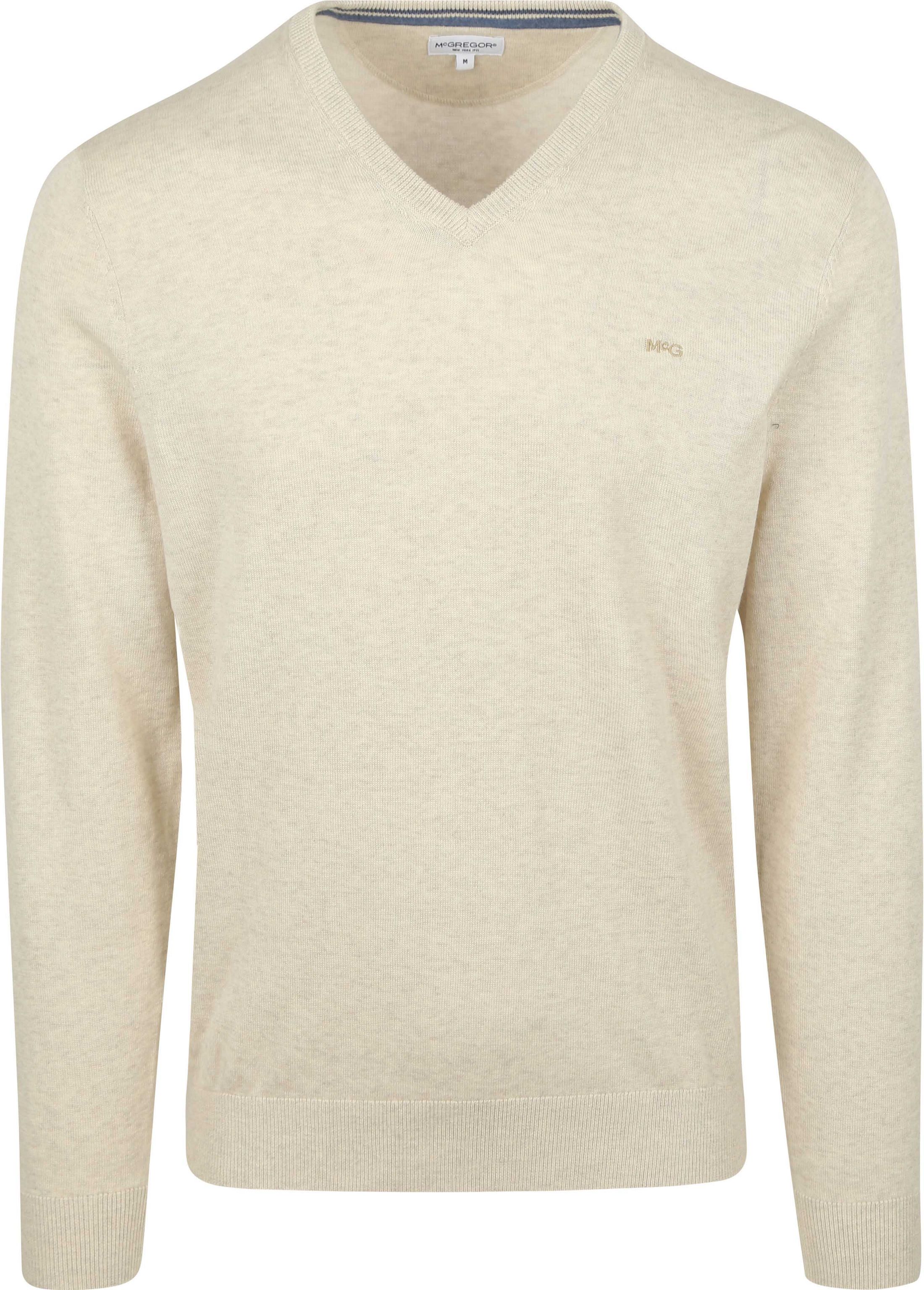 McGregor genser med V-hals i elfenbensfarge MM251.1201.01-9200