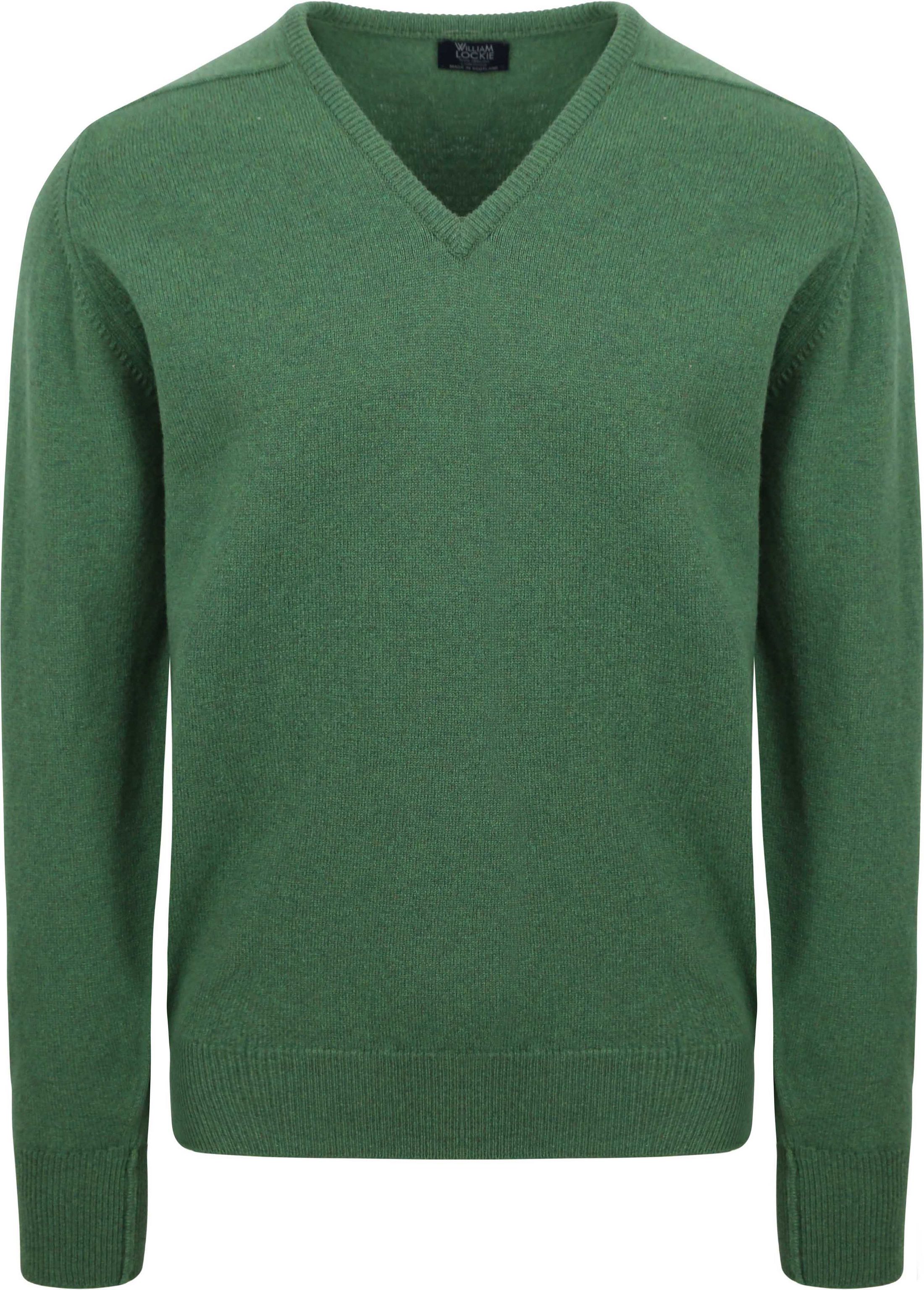 William Lockie V-Hals Lamull Grønn 7092 HF V-NECK Gras Groen M10045