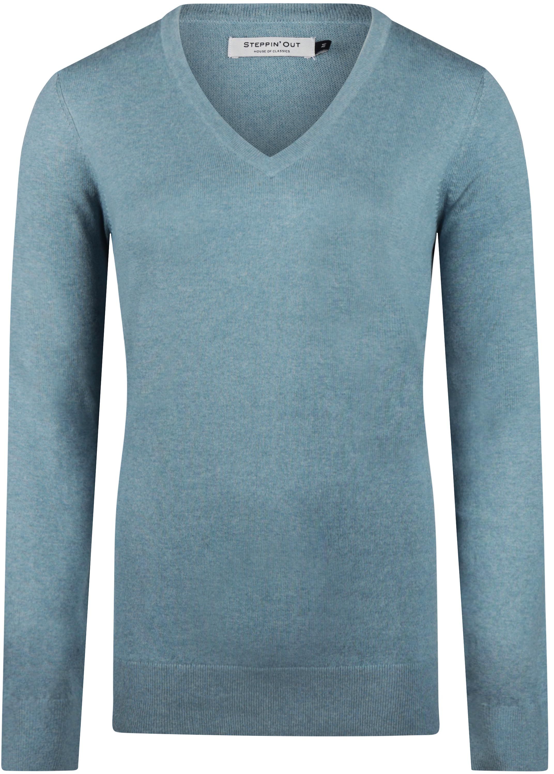 Steppin' Out Women Pullover Cotton Cashmere V-Neck Sage order online | SW1201.0001-5107 | Suitable Greece
