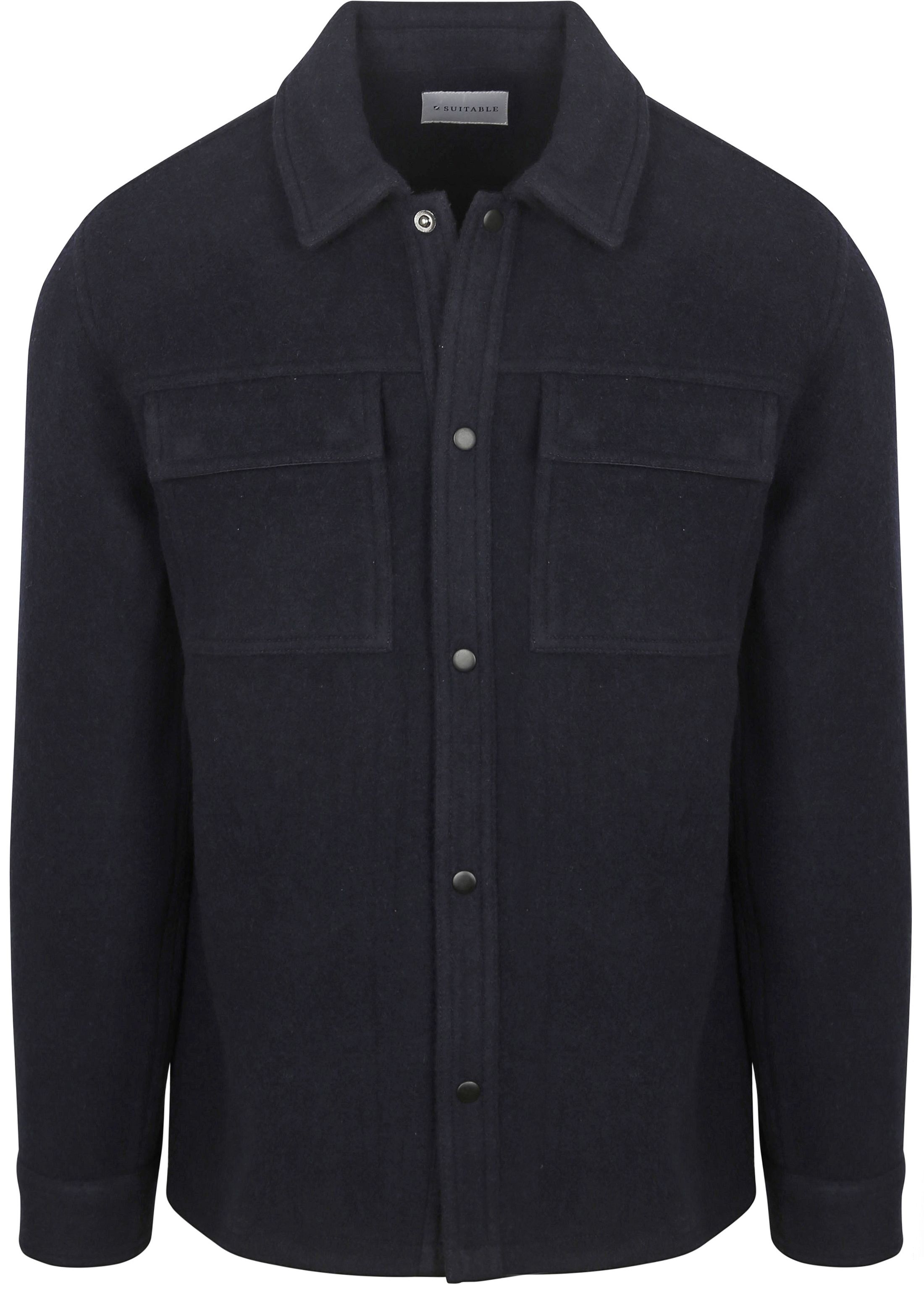 Suitable Overshirt Uldmiks Marineblå OVSH-WM-STBL-25W03