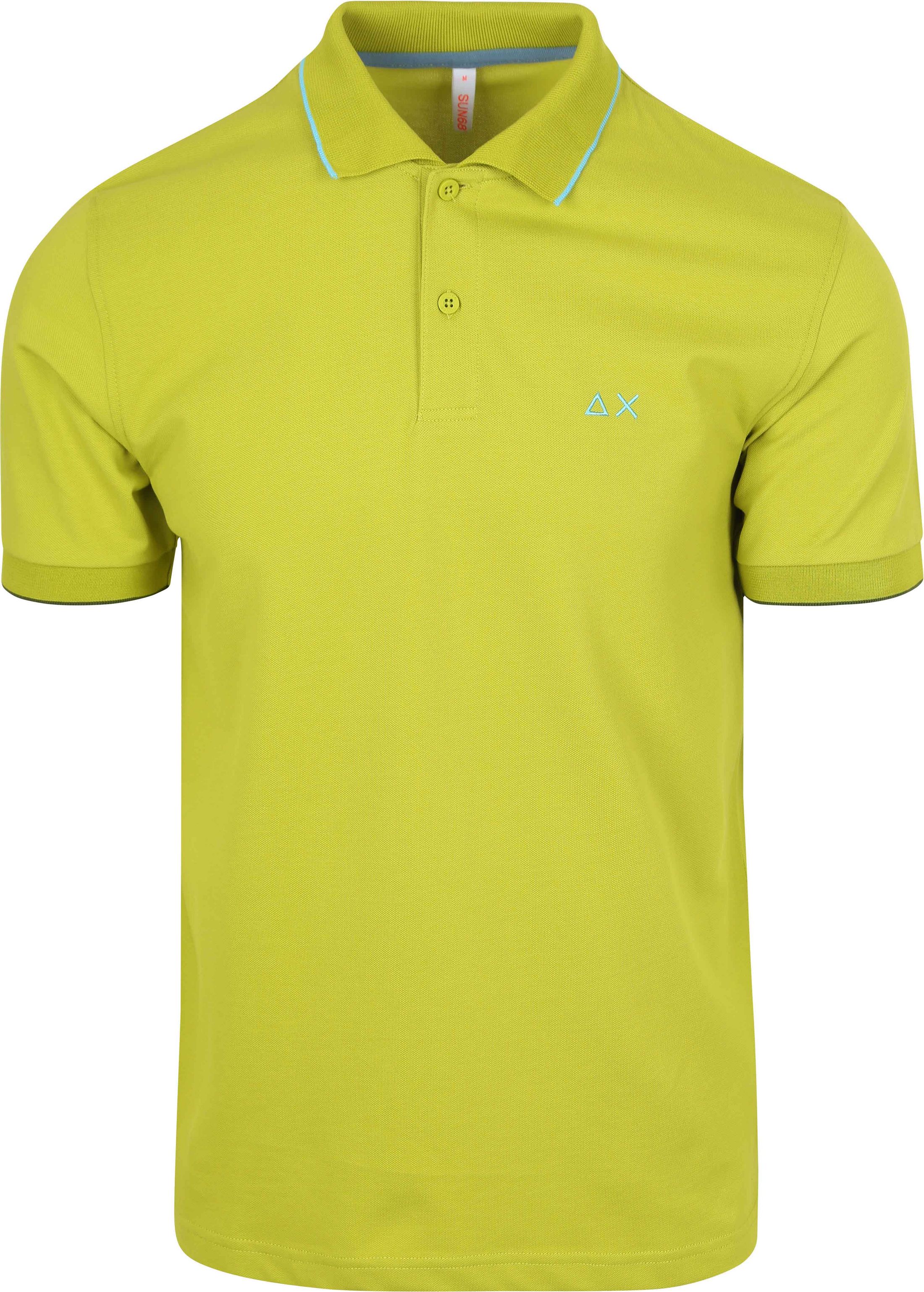 Sun68 Poloshirt med Små Striber ved Kraven i Lys Grøn A35110-42