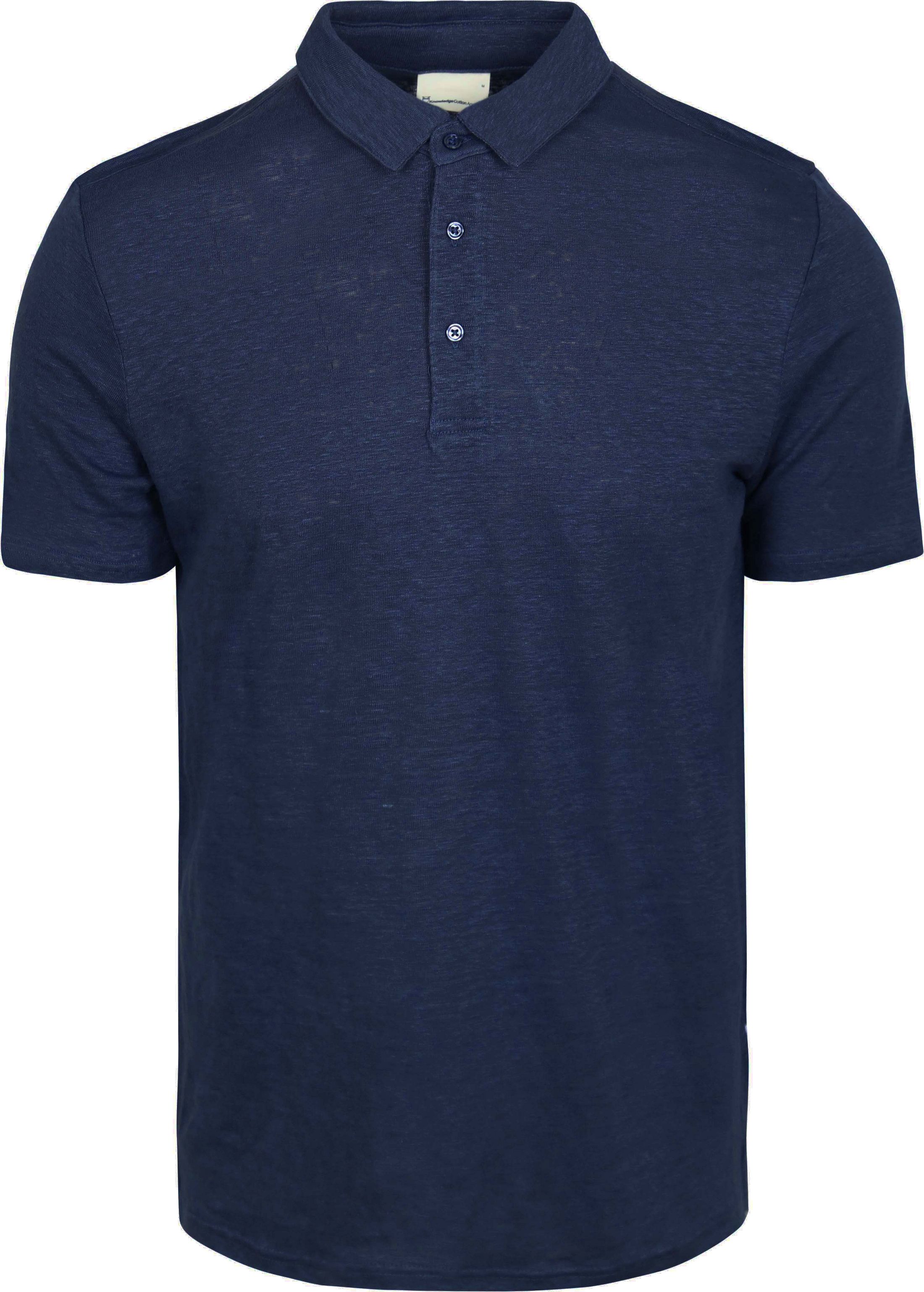 Knowledge Polo Regular Linnen Navy 1020001-1001 kopen | Suitable