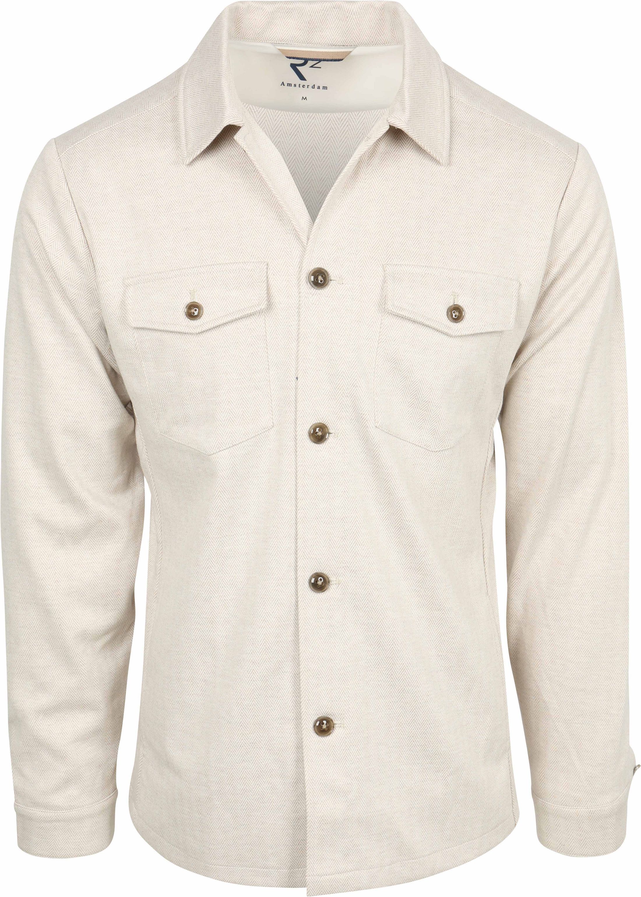 R2 Overshirt Button Herringbone Ecru 134.OVERSHIRT.009-039 order online | Suitable