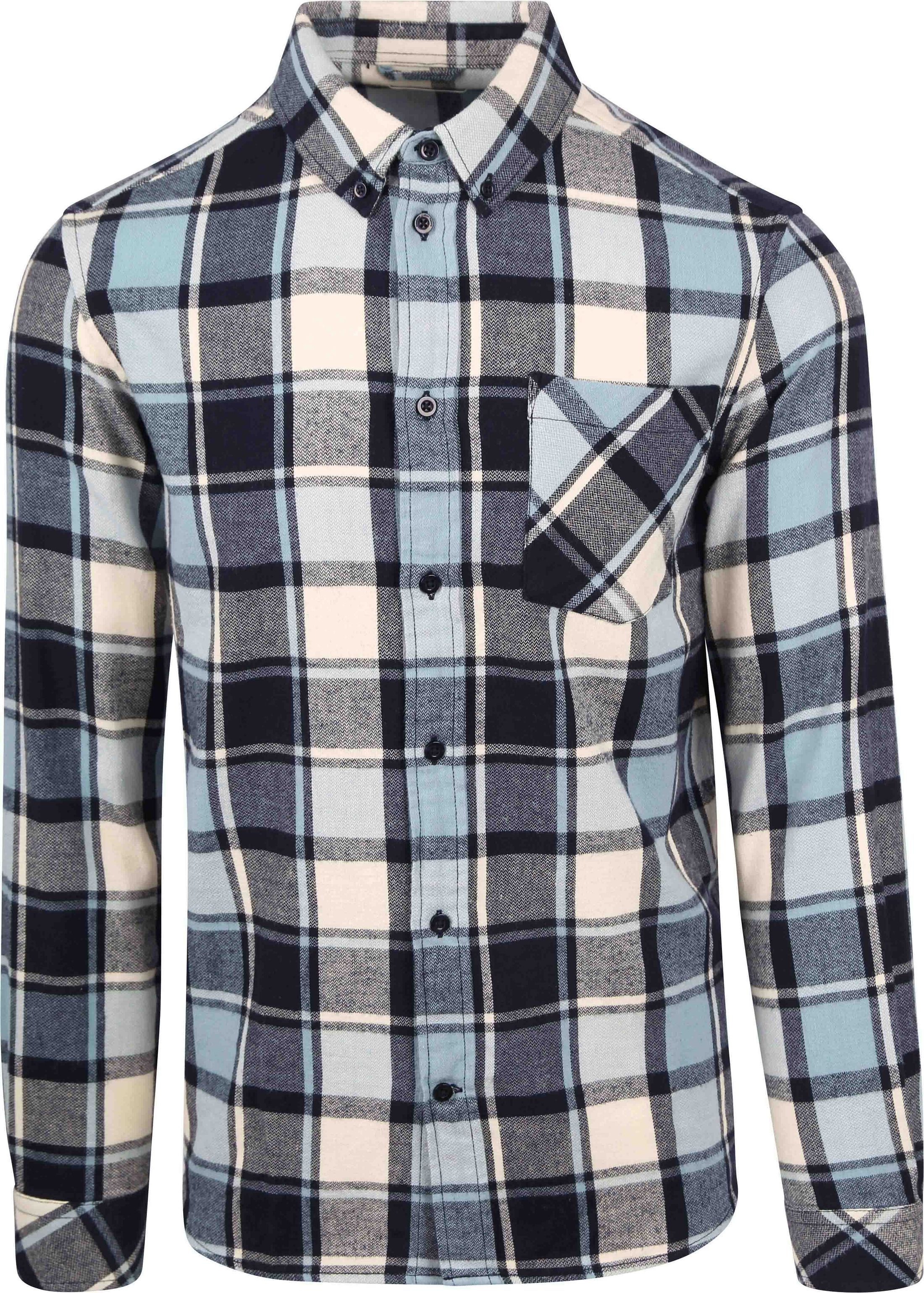 Køb KnowledgeCotton Apparel ternet skjorte, lyseblå 1090059-7021 blue check | Suitable