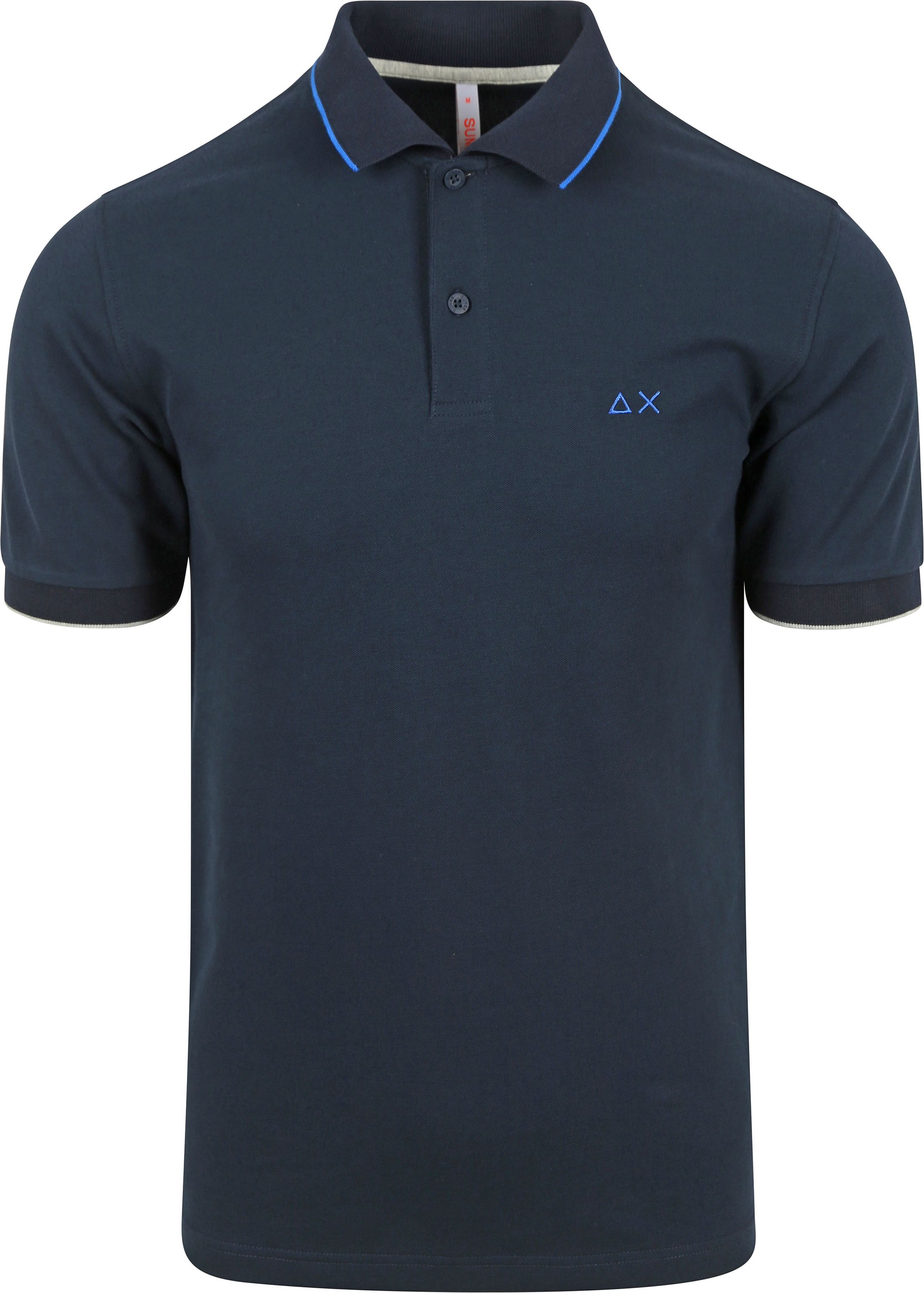 Sun68 Polo Shirt Small Stripe Collar Navy order online | A34113-07 | Suitable Slovakia