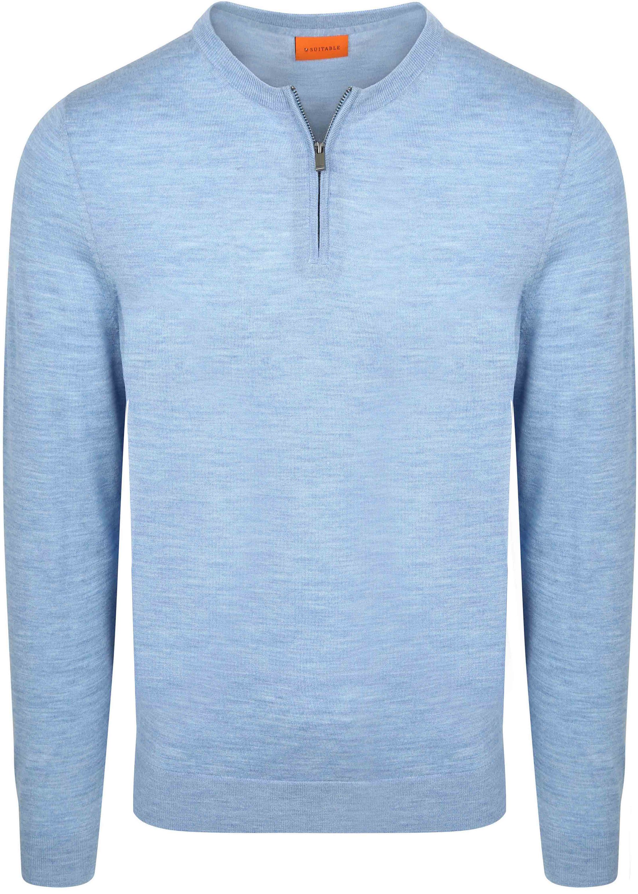 Suitable Crew Zip Merino Lichtblauw PU-MRI-CRZI-26 - 5M0340 L Blue kopen | Suitable