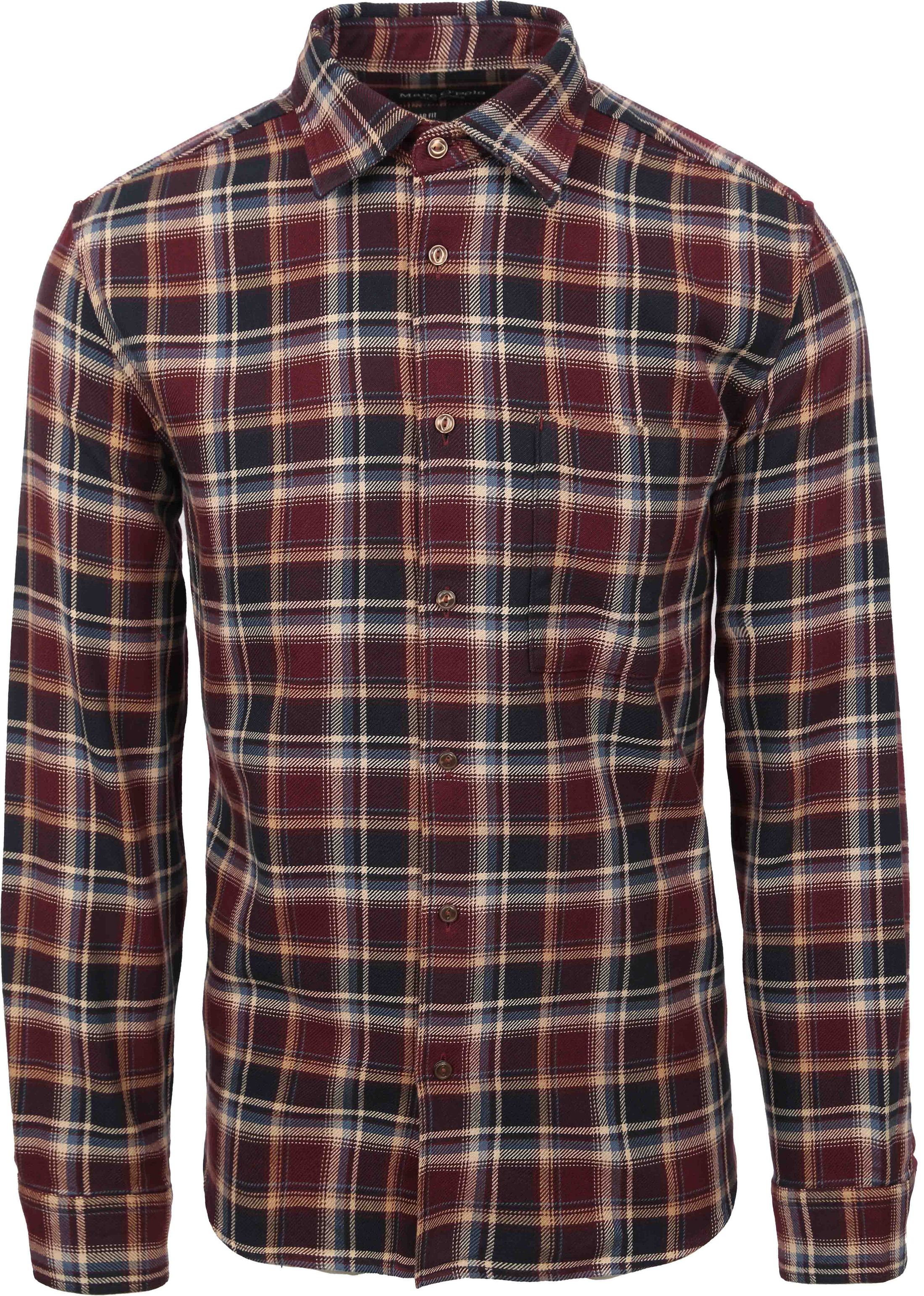 Køb Marc O'Polo Skjorte Ternet Bordeaux 329732042090-N66 | Suitable