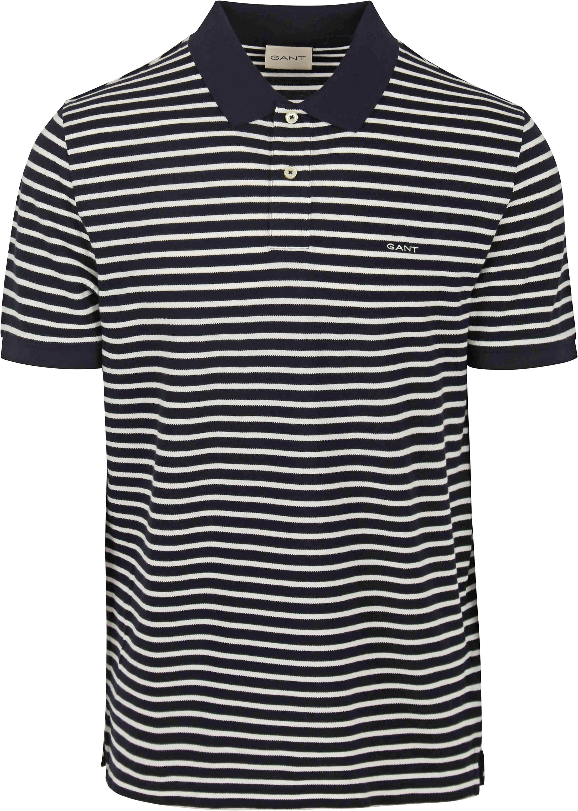 Gant Poloshirt Pique Navy Streep 2013038-433 kopen | Suitable