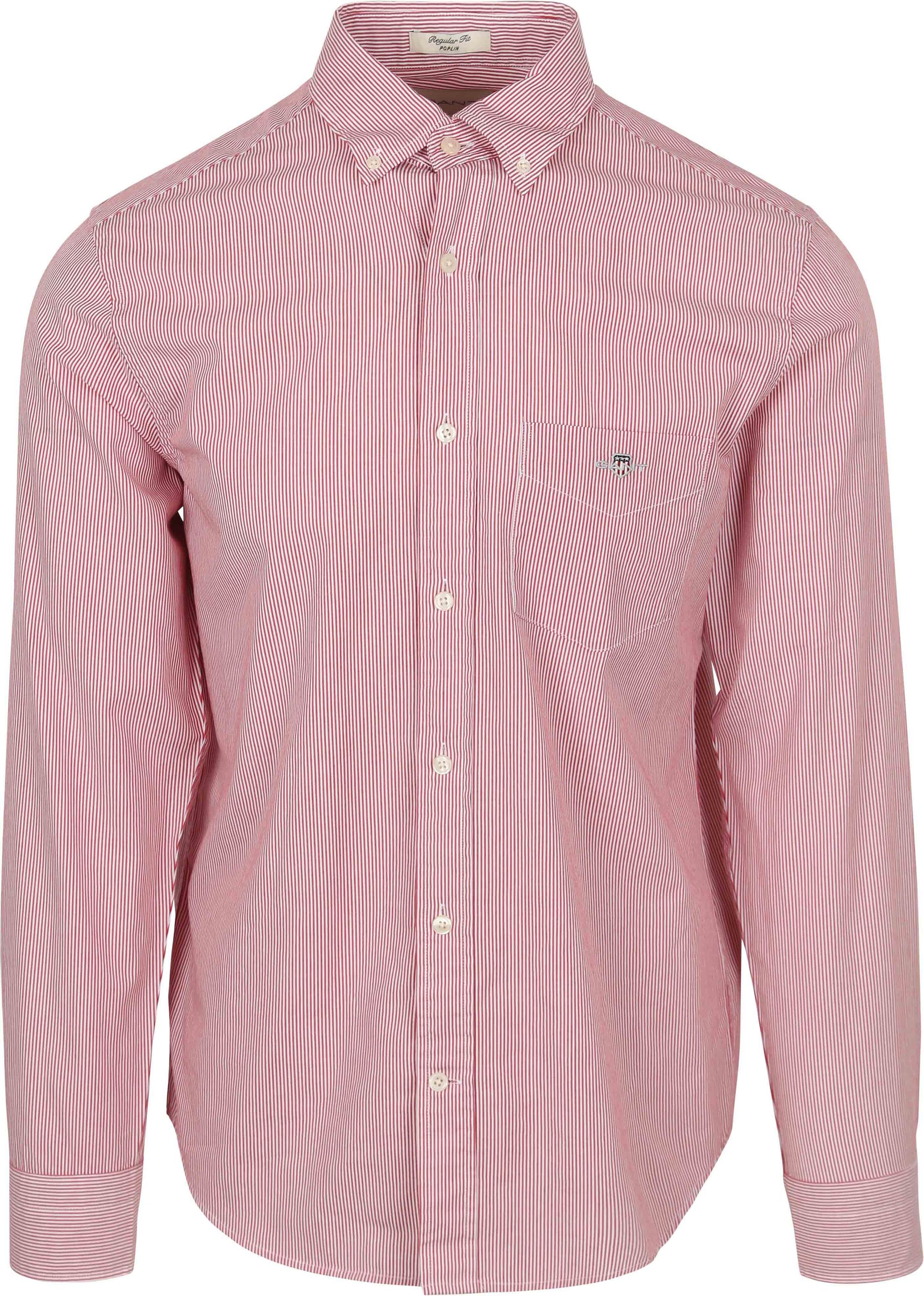 Gant Poplin Banker Overhemd Streep Rood 3000140-630 kopen | Suitable