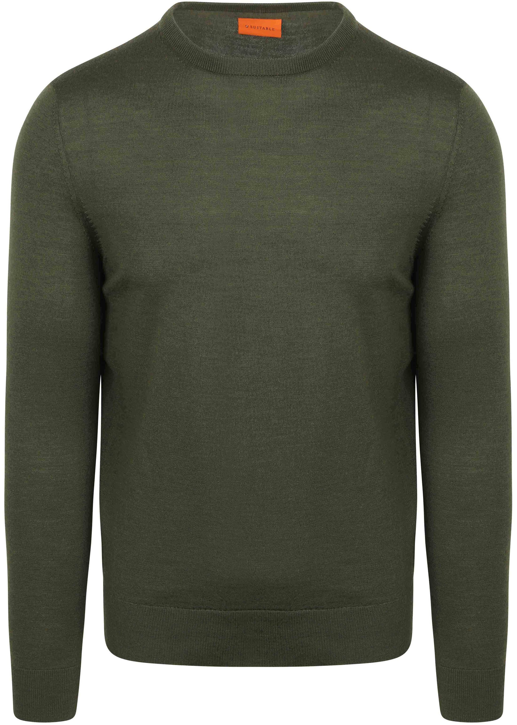 Suitable Merino Pullover Militär Grön PU-MRI-O-25-MG - 6M0057 Military