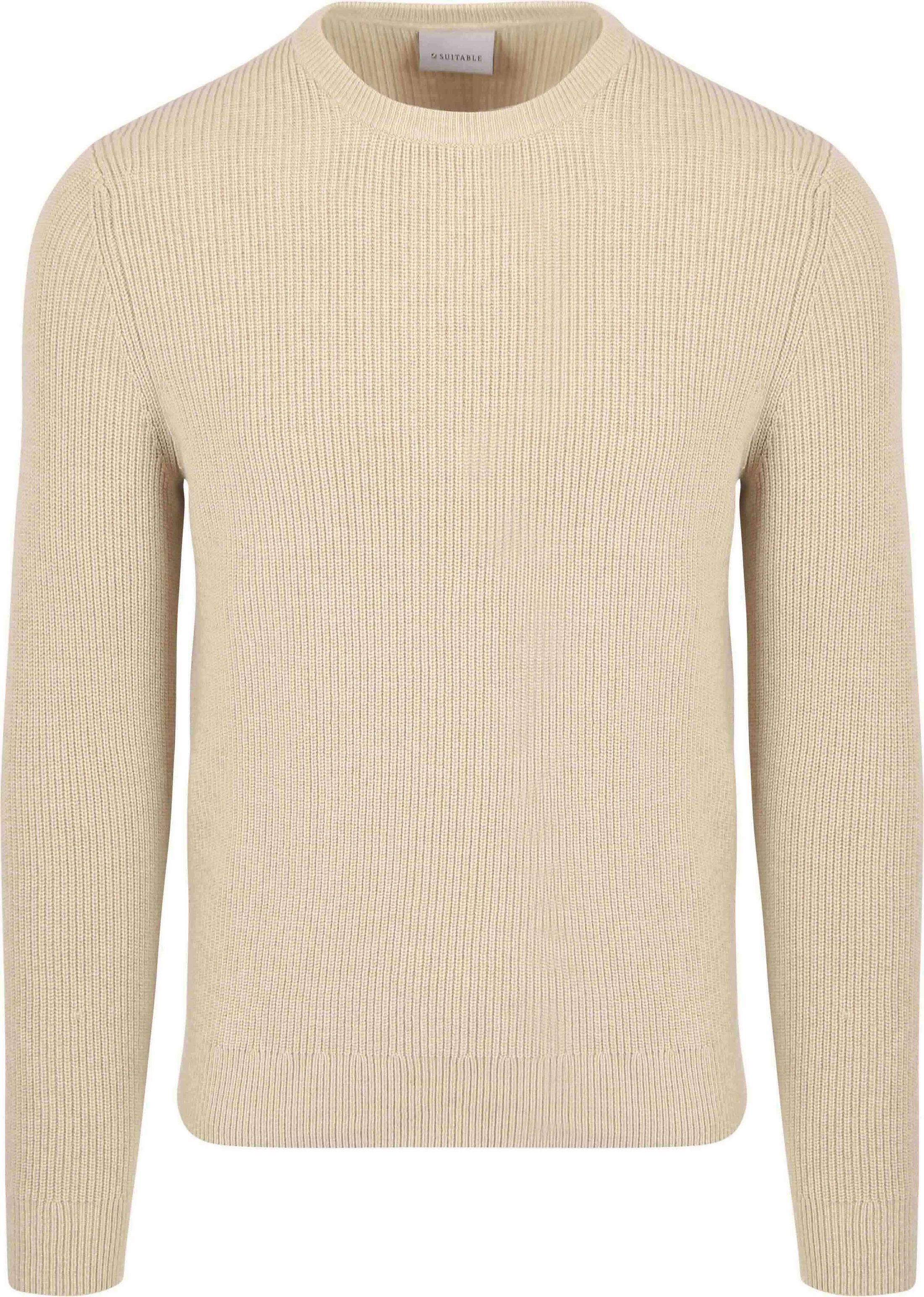 Äkta Tröja i Ullblandning Ecru från Suitable PU-COWO-O-24 36715 Beige