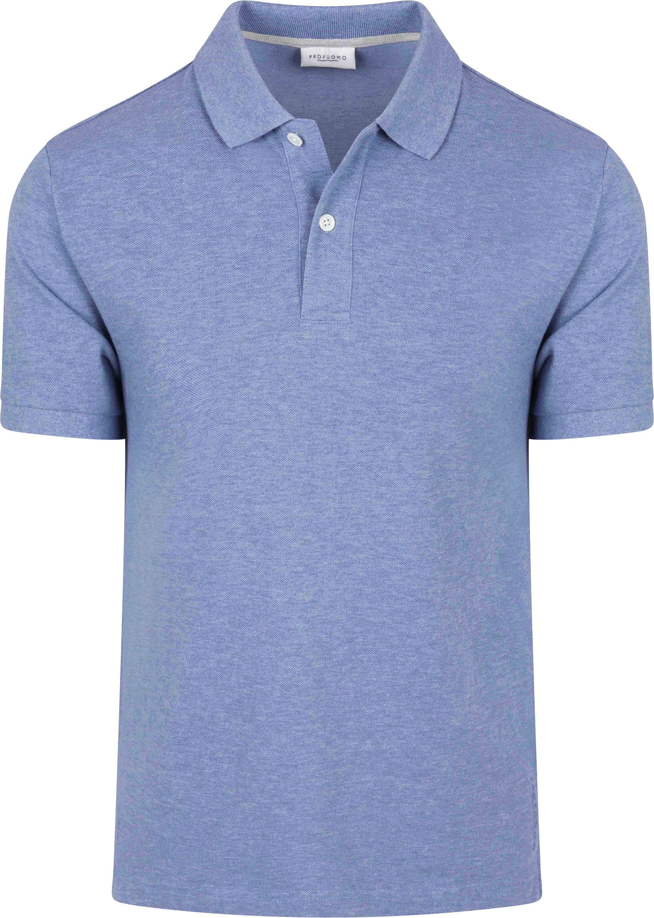 Profuomo Piqué Poloshirt Melange Blå