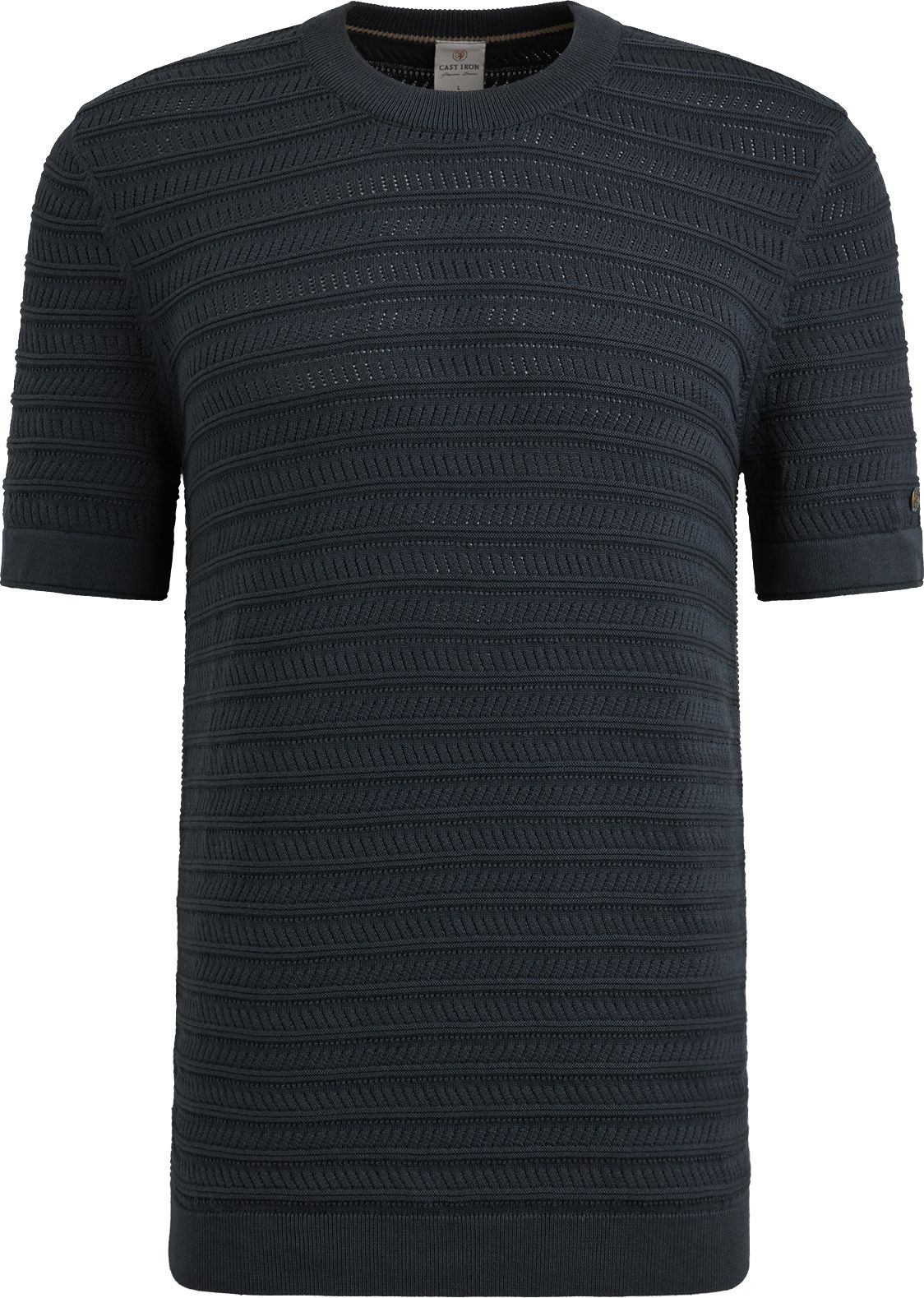 Køb Cast Iron Strikket Jacquard T-shirt Navy CTSS2503568-5442 | Suitable