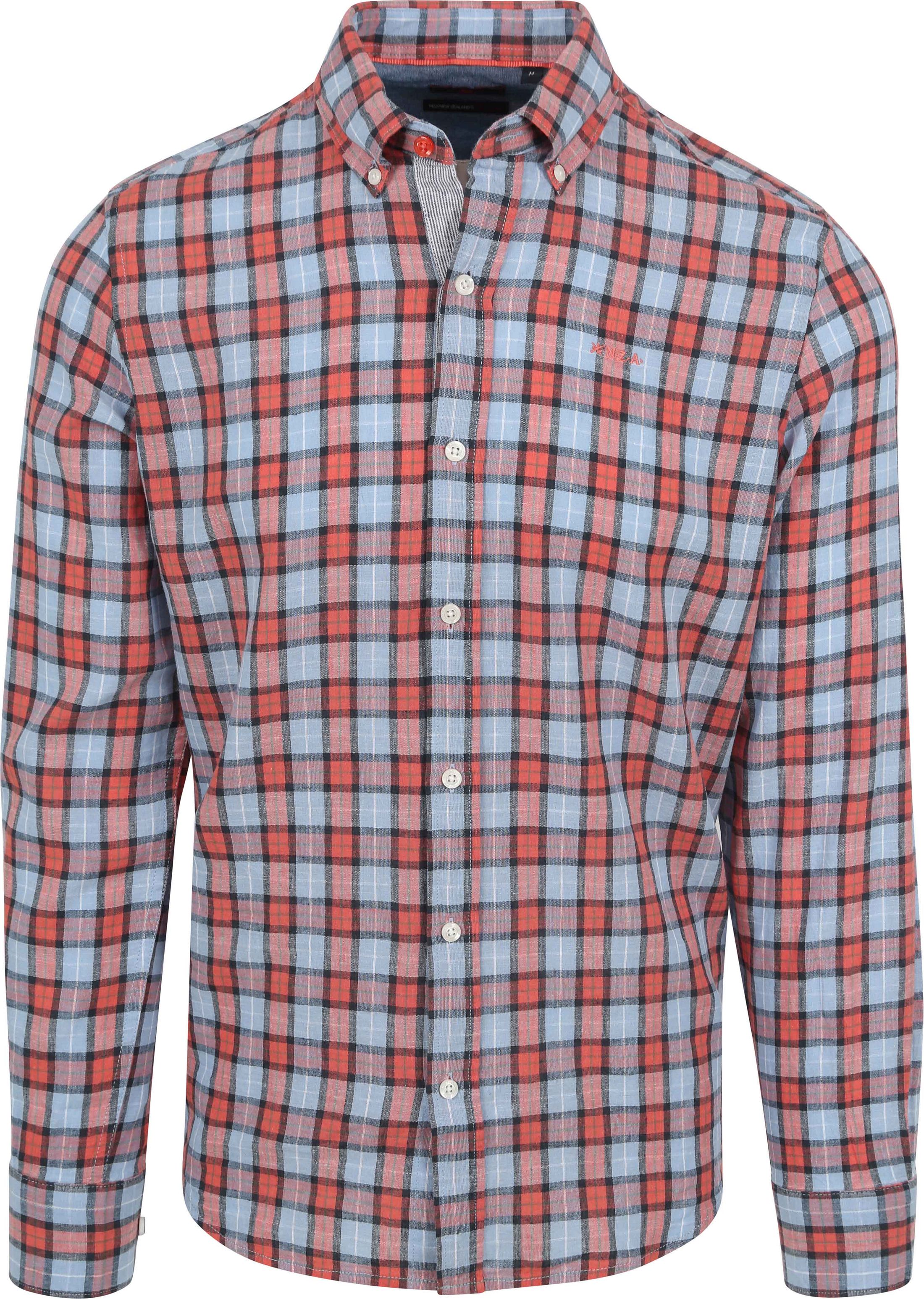 NZA Skjorte Windy Tarn Linned Rød 24AN523-1638