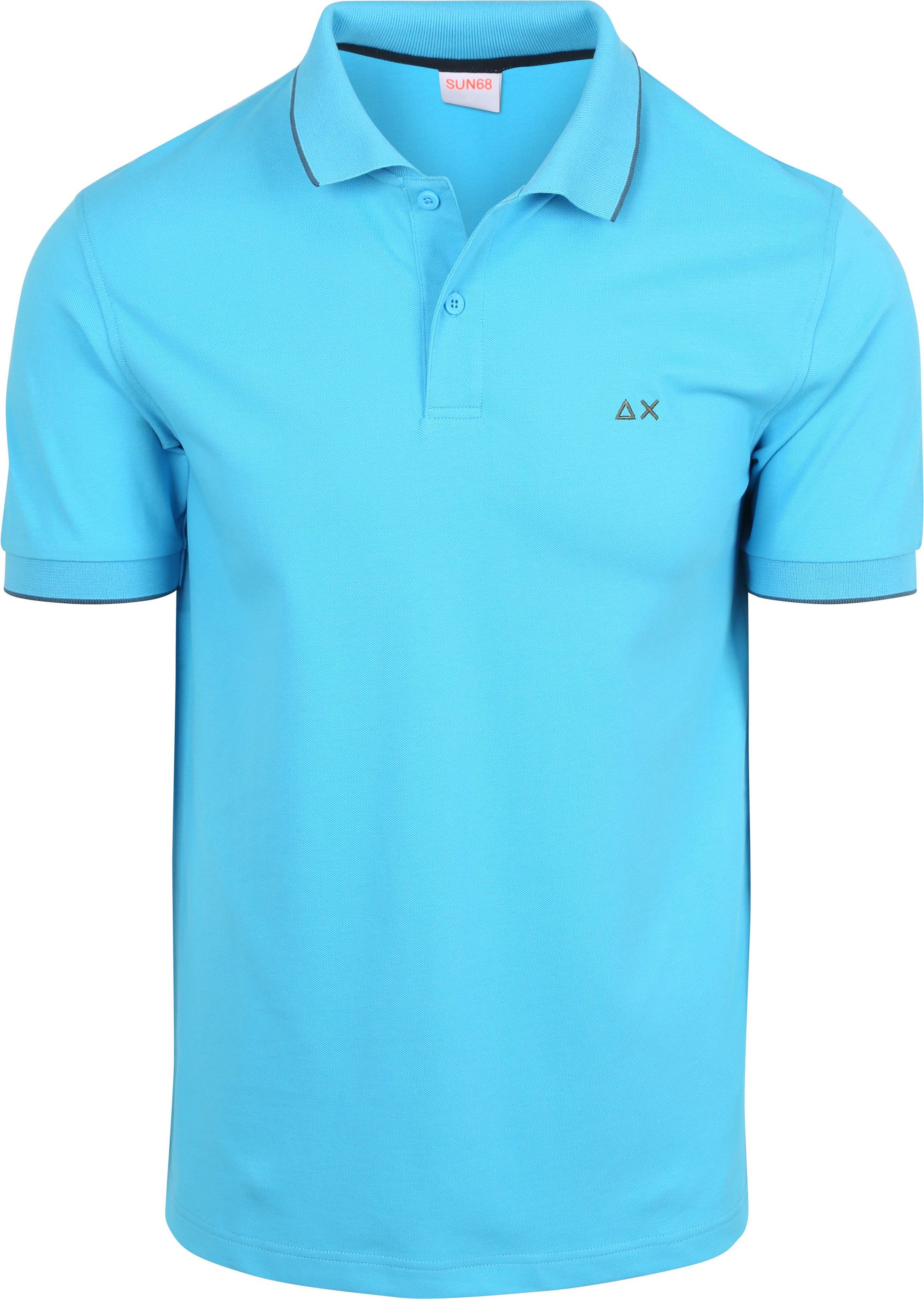 Sun68 Polo Petites Rayures Collar Bleu Clair commander en ligne | Suitable Luxembourg