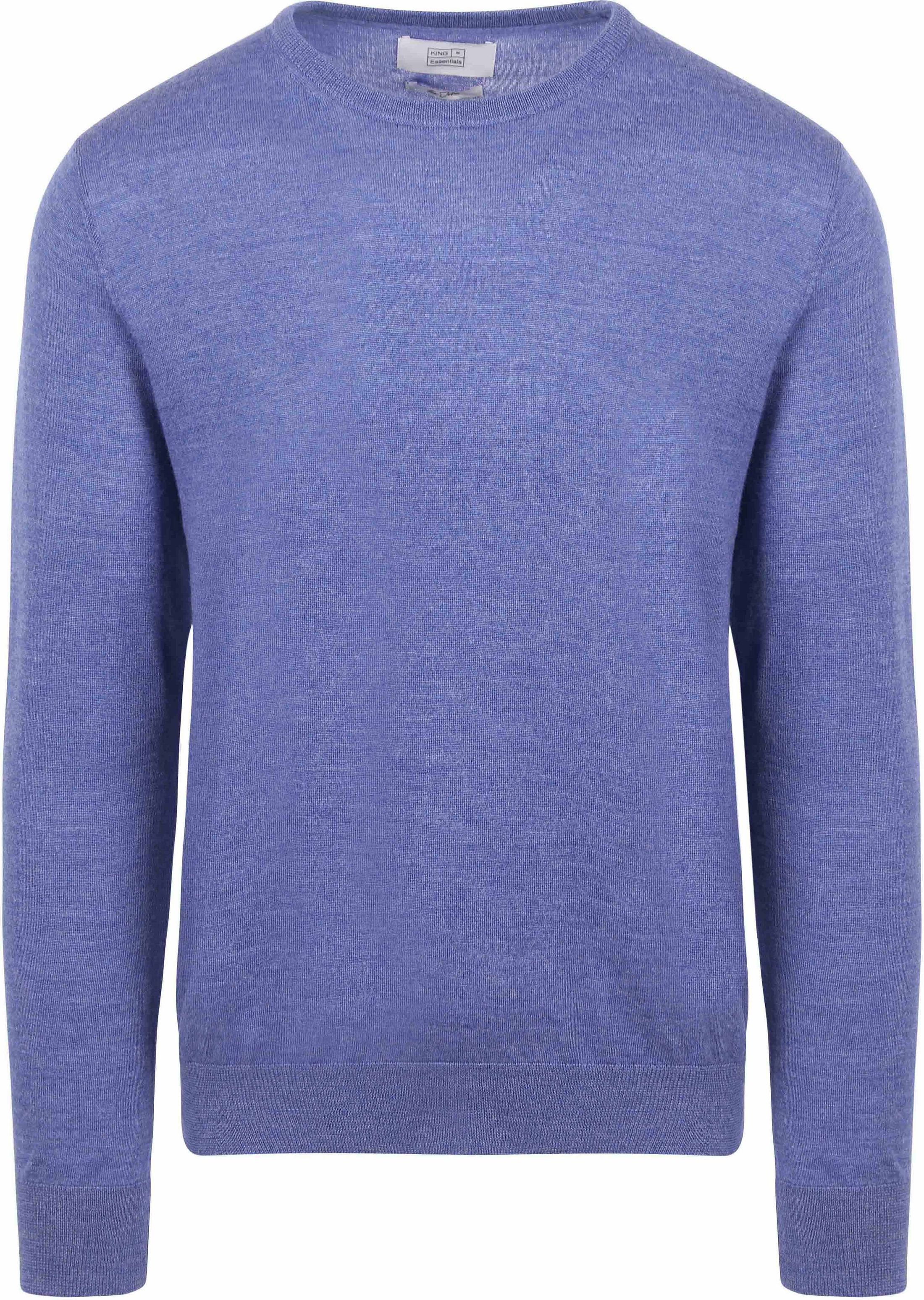 King Essentials Der John Pullover Merino Mittelblau KM111030001-B041T