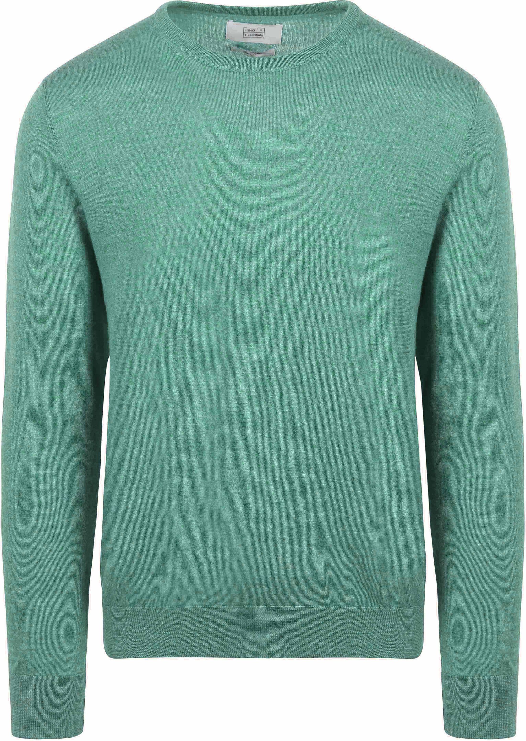 King Essentials John Pullover i Merinoull Grön KM111030001-G017T