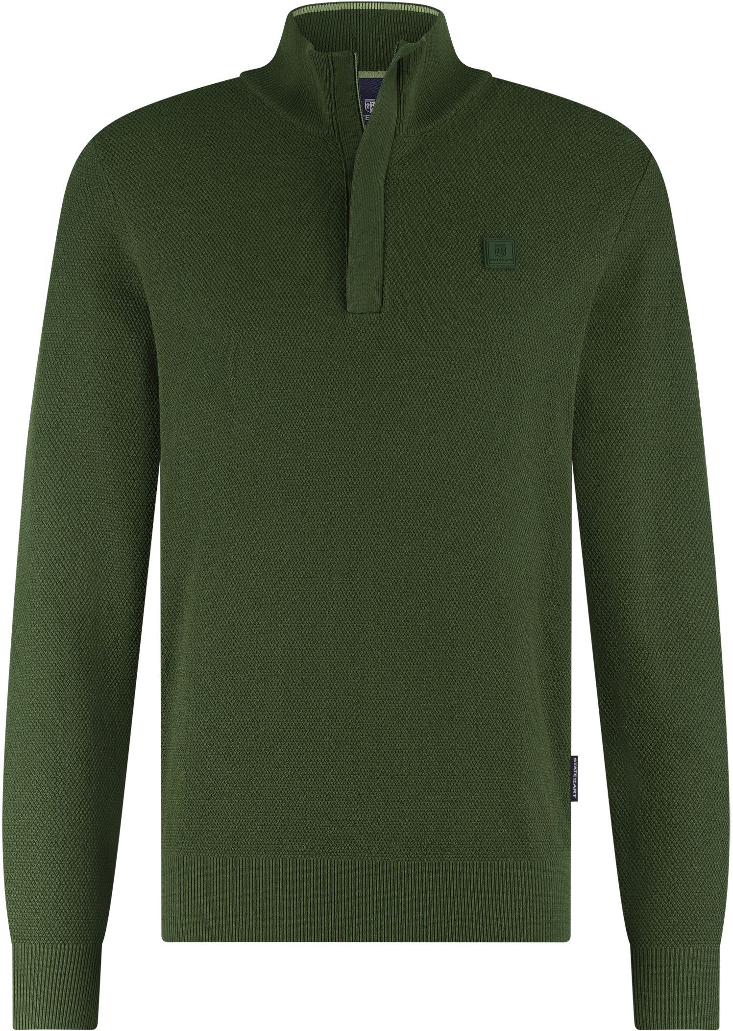 State Of Art Halvveis Glidelåstrøye med Struktur i Mørkegrønn 13125125-3700