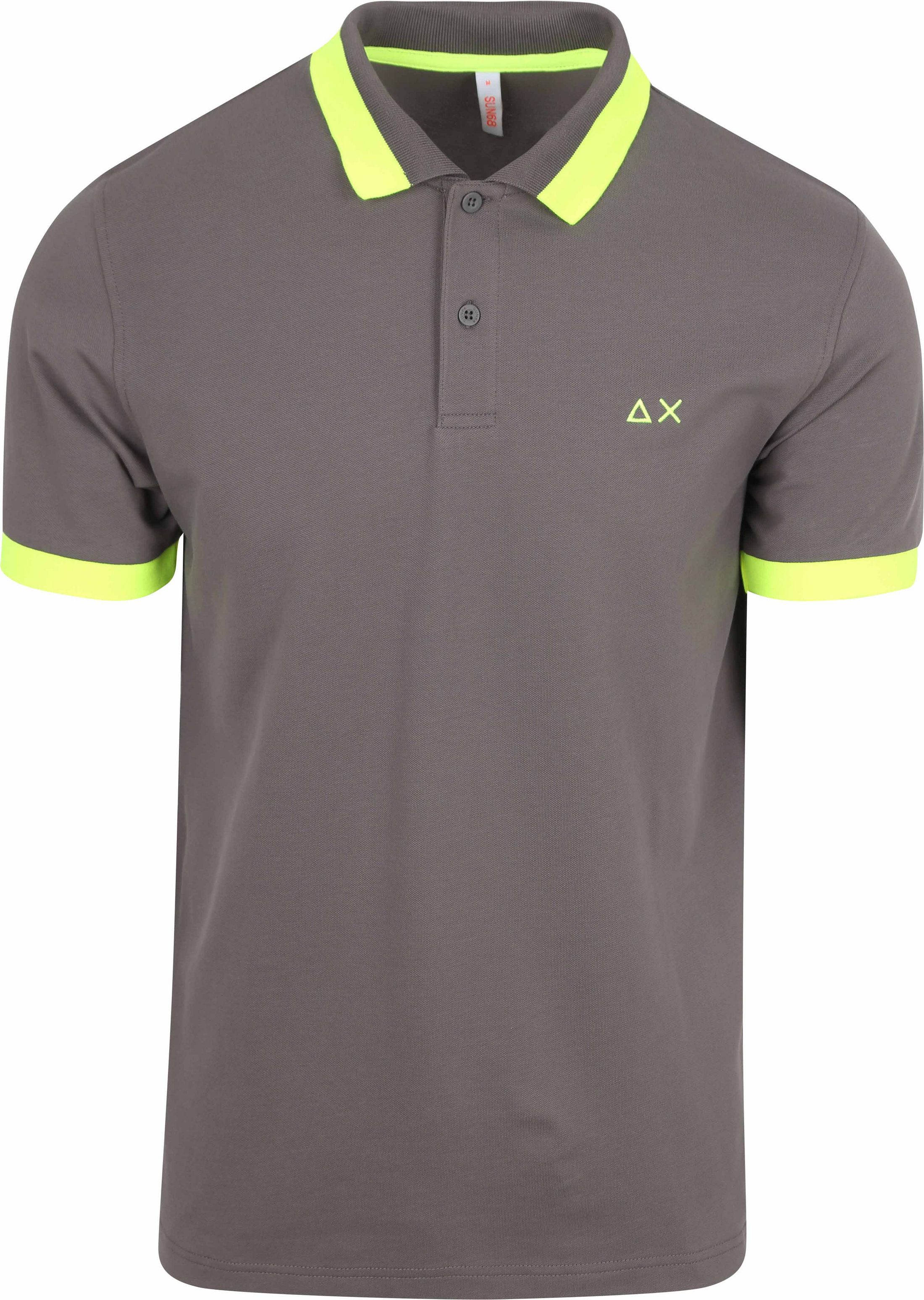 Sun68 Poloshirt Big Stripe Fluorescerende Antraciet A35121-99
