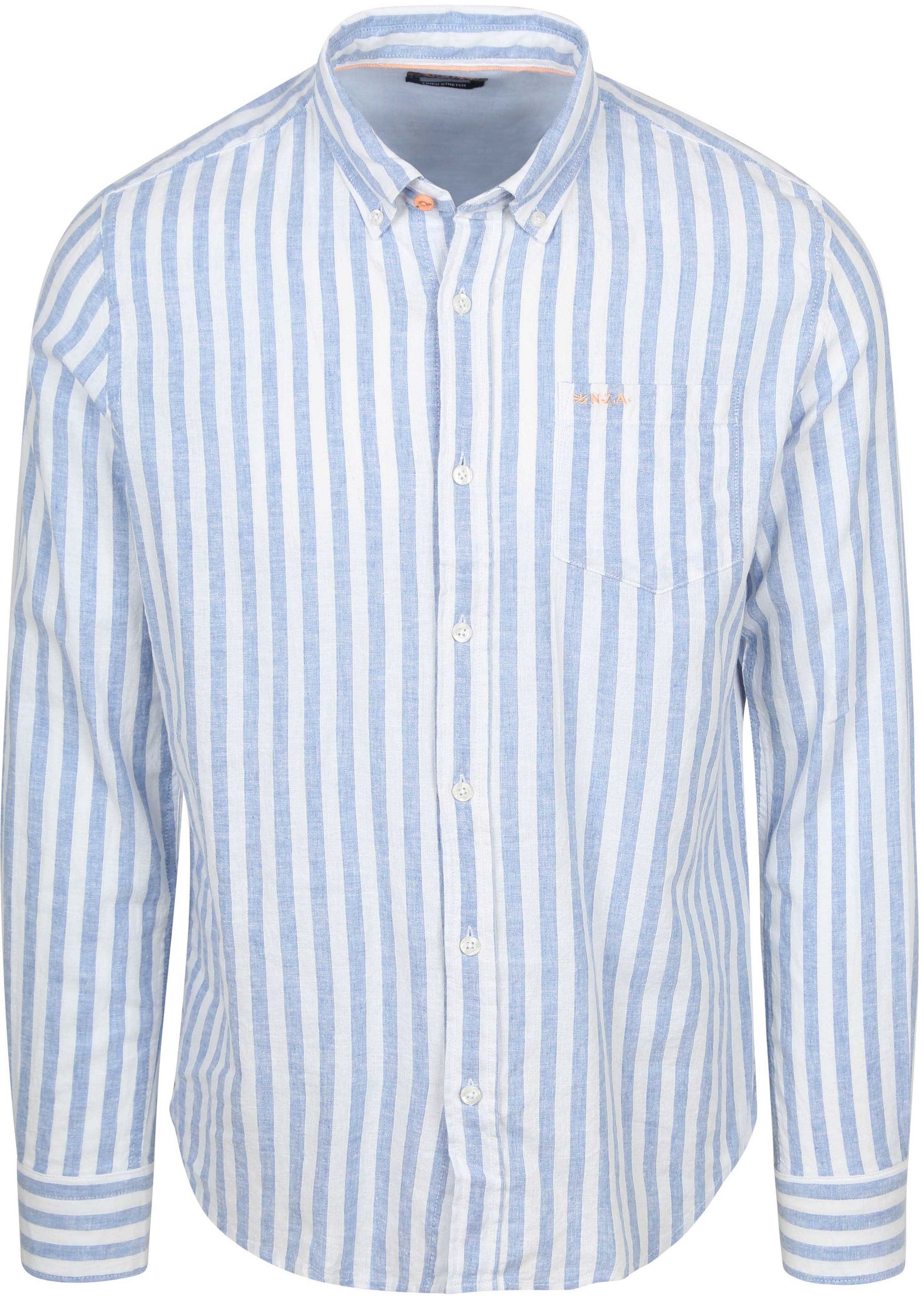 NZA Shirt Picton Linen Blend Stripe Blue 26AN546-2642 order online | Suitable