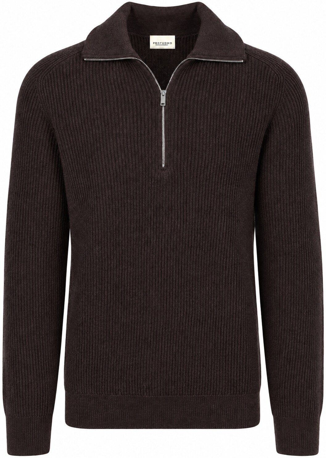Profuomo Half Zip Pullover Wool Brown order online | PPXJ30058F-H2 | Suitable Liechtenstein