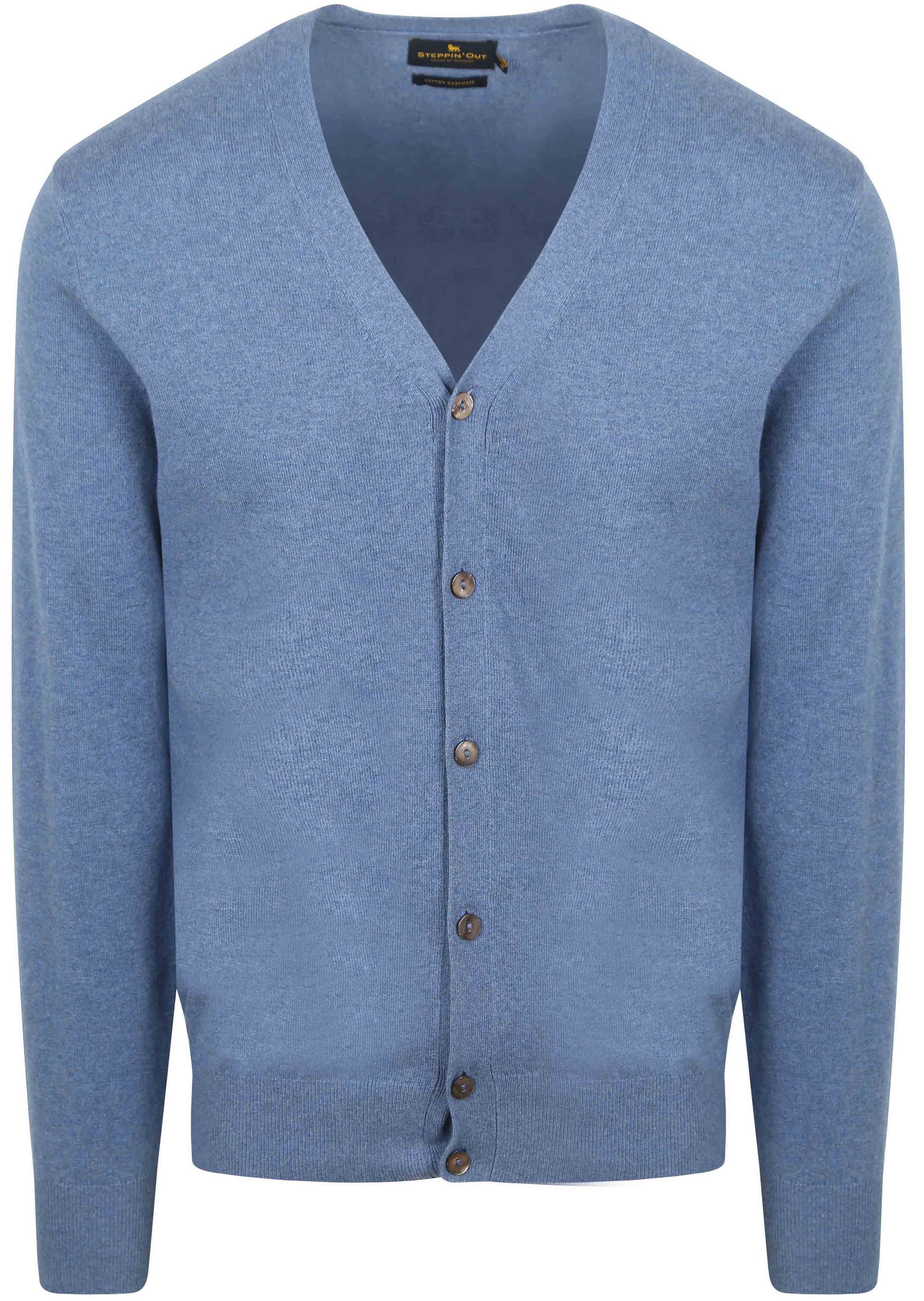 Steppin' Out Vest Bomull Kasjmir Blå CA-COCASH-STEPP-MIDBLUE