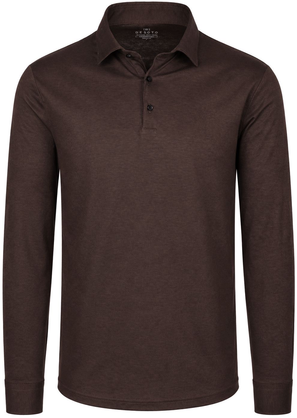 Desoto Longsleeve Polo Essential Bruin 87018-41-882 kopen | Suitable