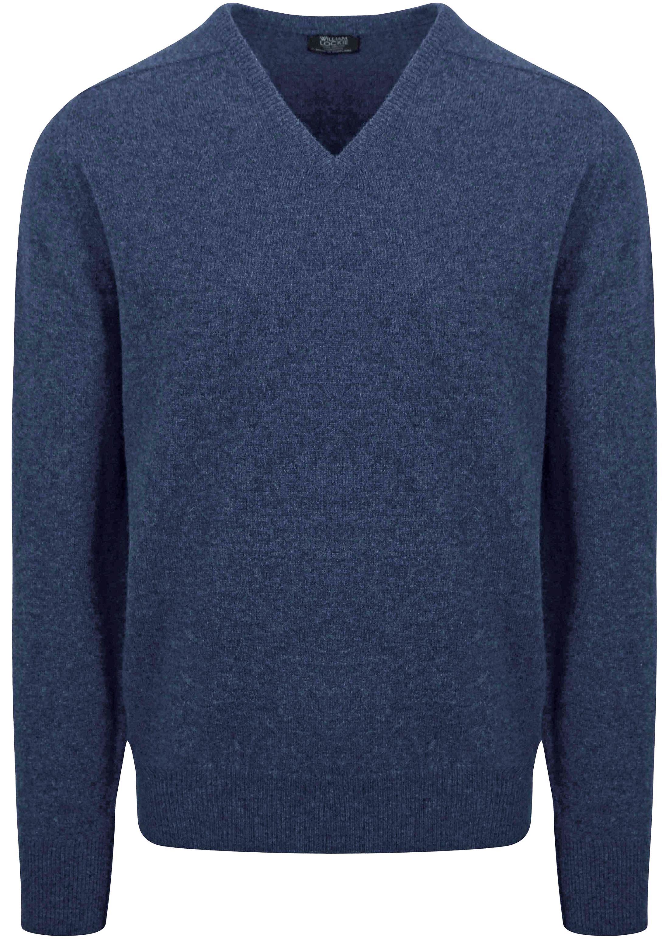 William Lockie Trui Lamswol V-Hals Indigo Blauw 7092DF-118 Rhapsody kopen | Suitable