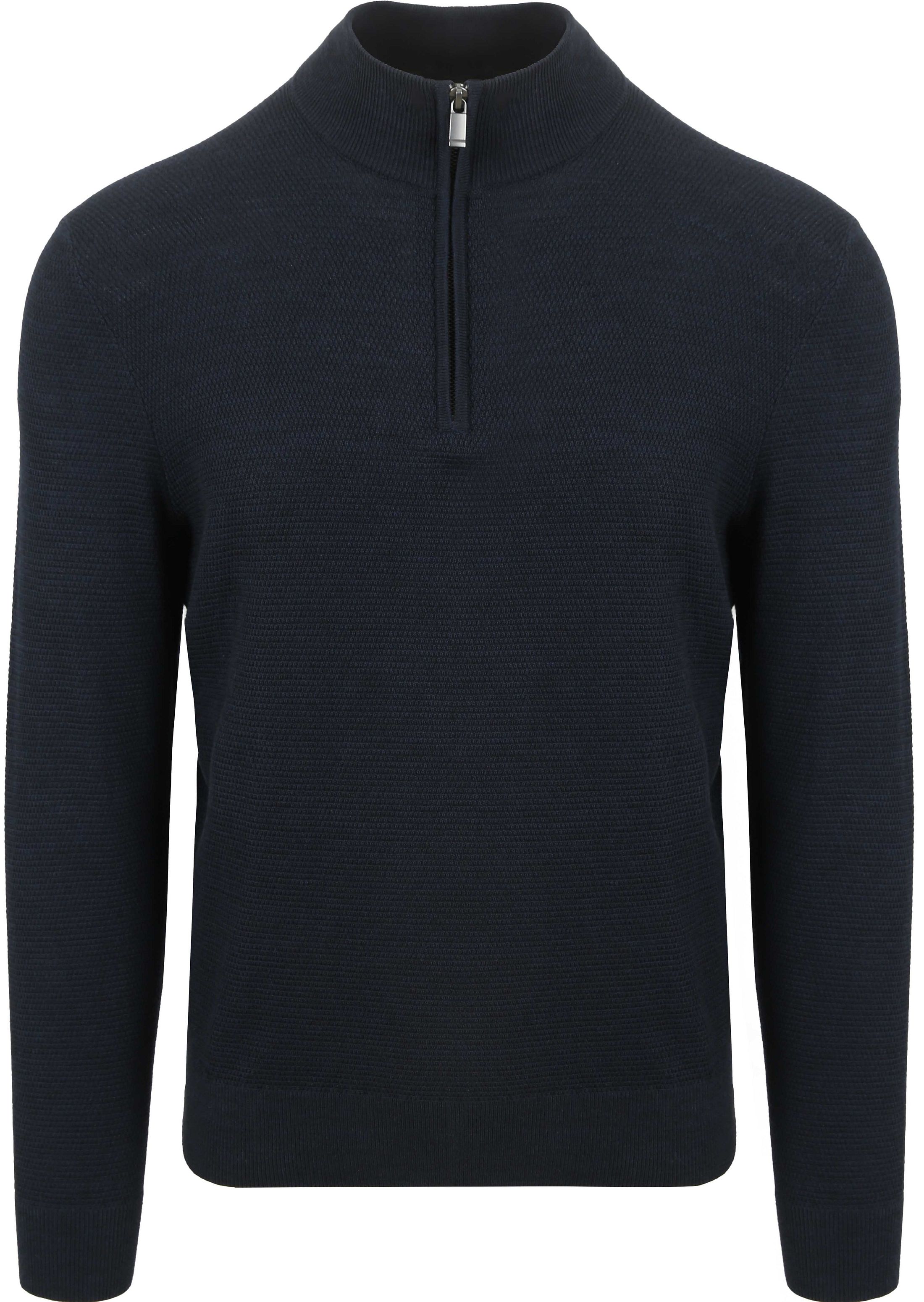 Suitable Structure Pull Demi-Zip Bleu Foncé commander en ligne | PU-PI-HZ-NA-STBL-2401 | Suitable Luxembourg