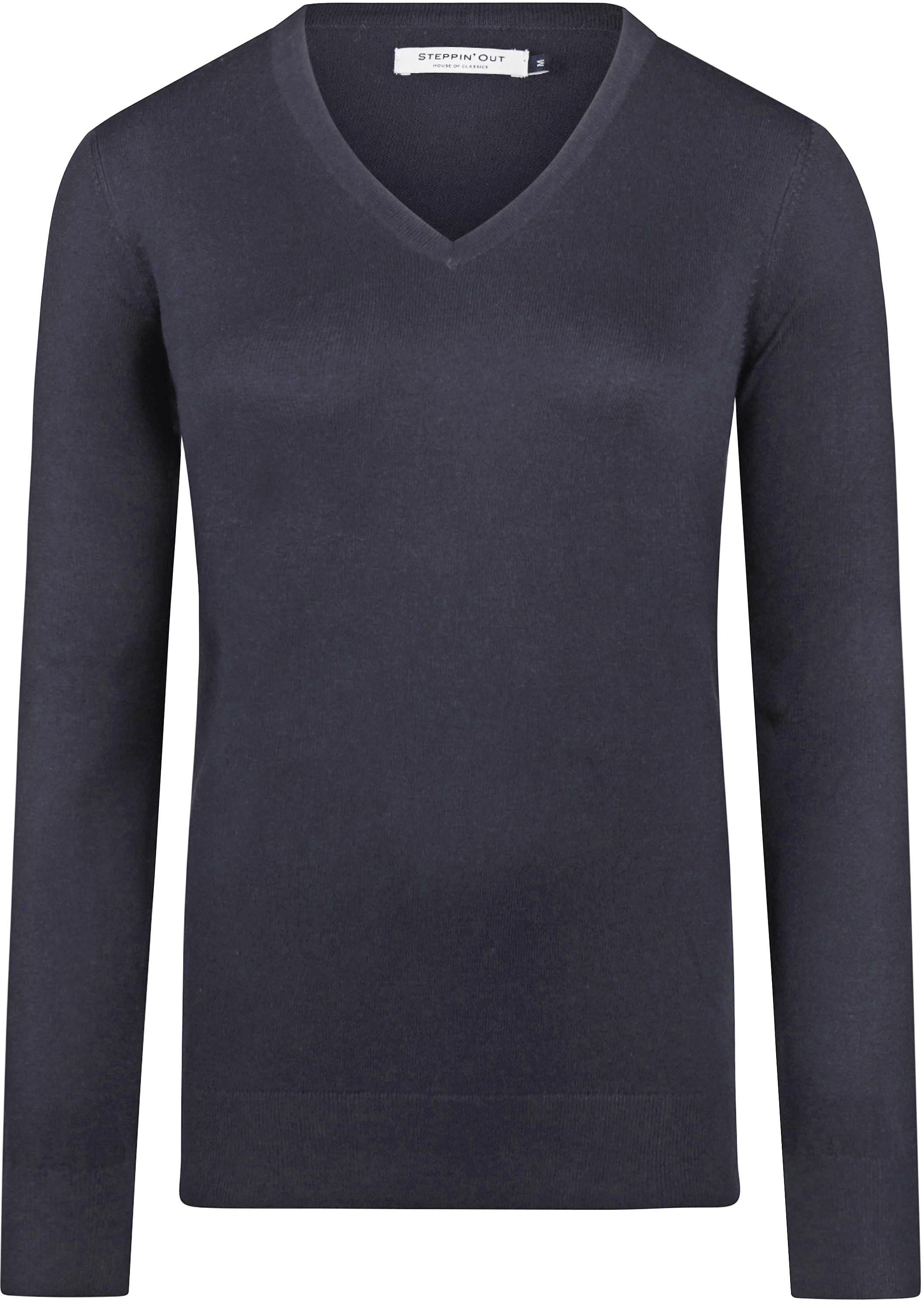Steppin' Out Women Pullover Cotton Cashmere V-Neck Navy order online | SW1201.0001-2100 | Suitable Greece