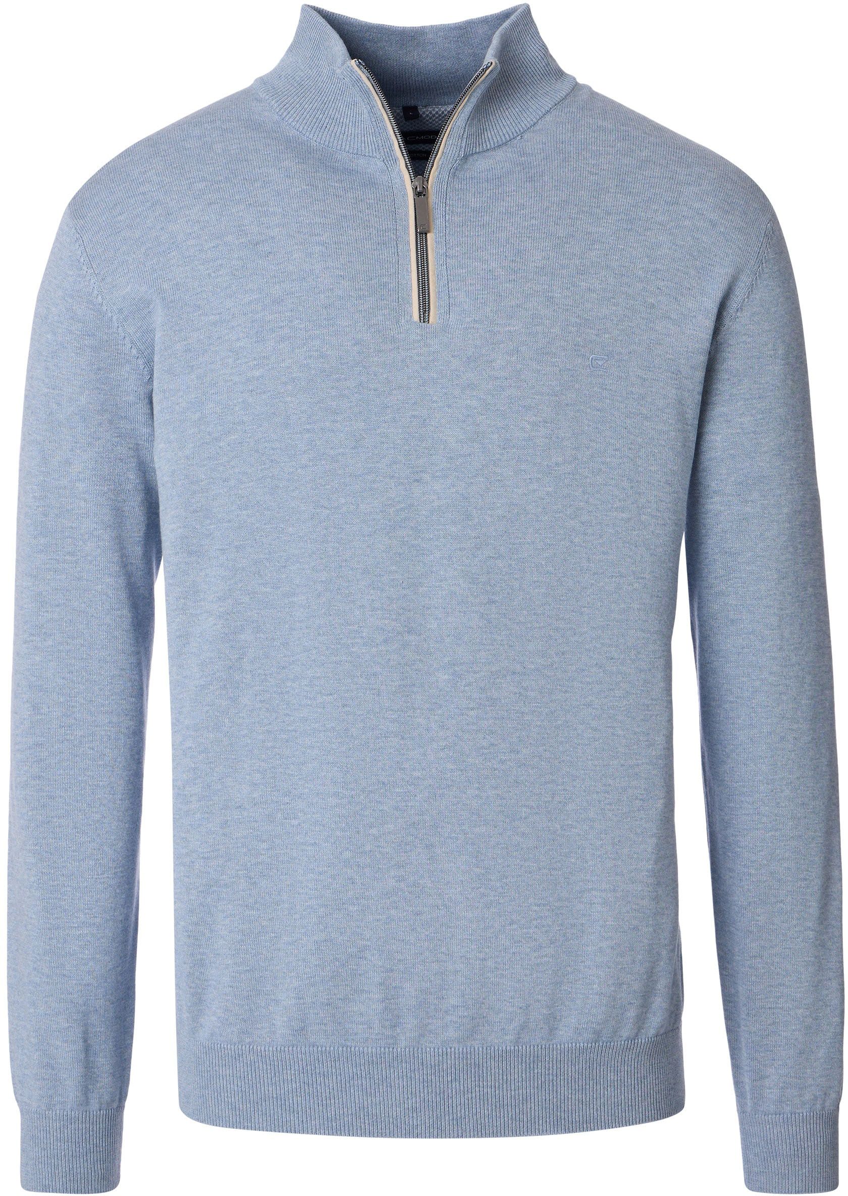 CASAMODA Halfzip Genser Solid Blå Lyseblå Størrelse XL