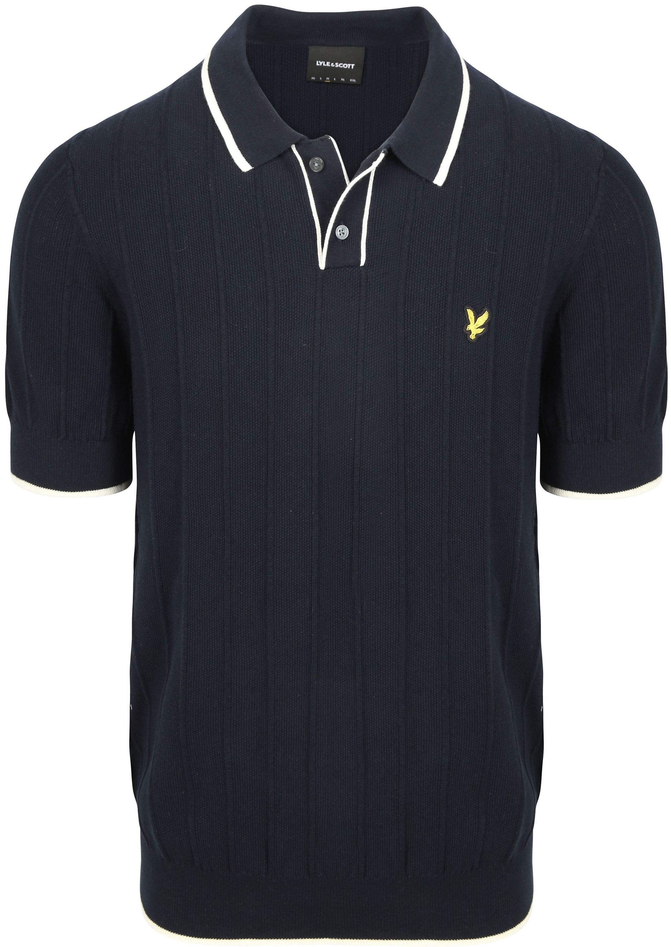 Lyle & Scott Strikket Poloskjorte med kontrastkant Mørk Navy KN2420V-Z271