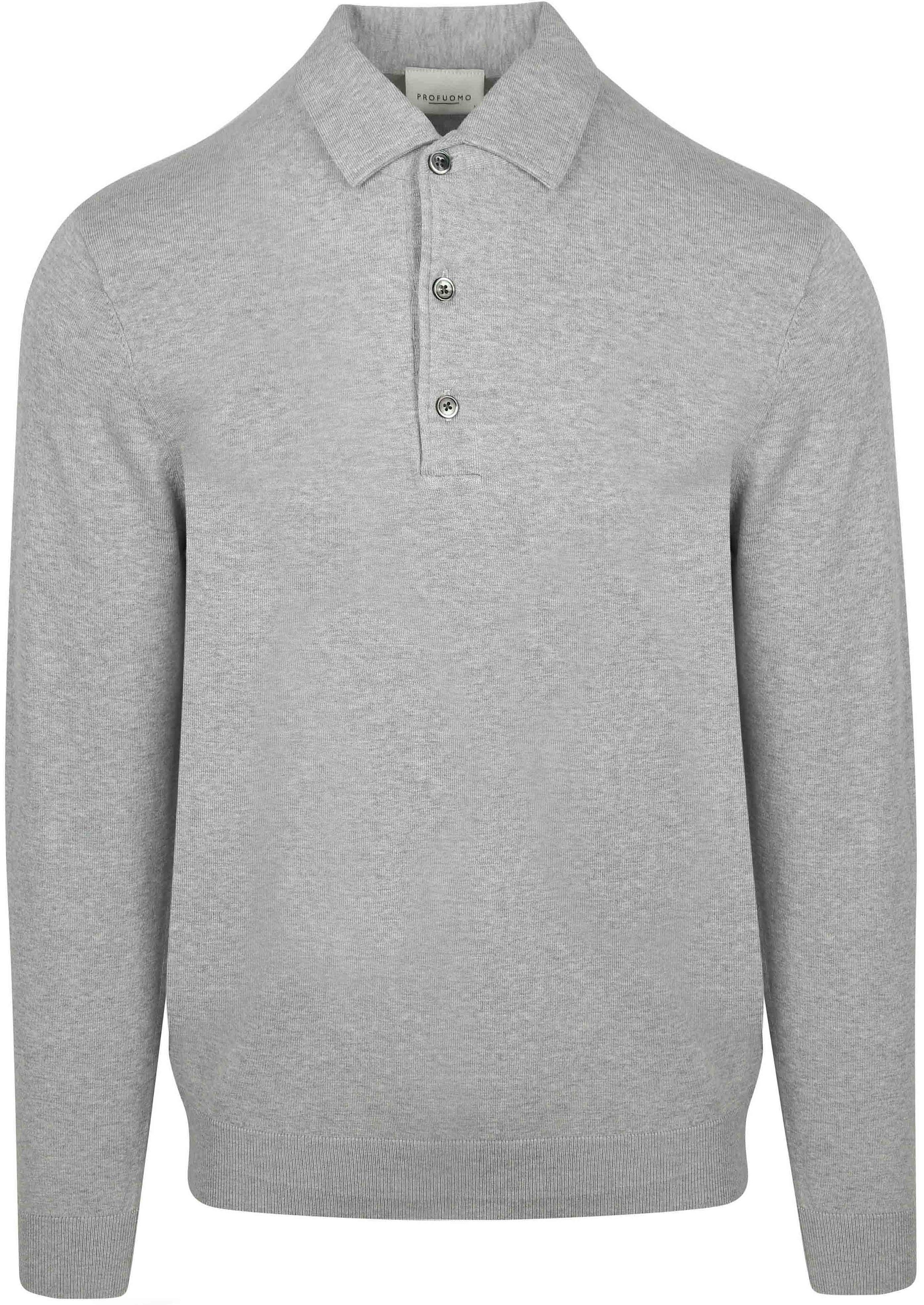 Profuomo Longsleeve Polo Shirt Luxury Basic Grey order online | PP2J00009B-C1 | Suitable Italy