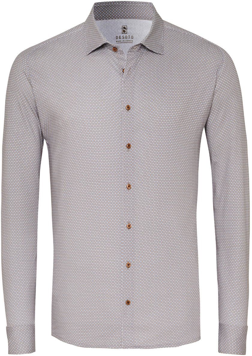 Desoto Skjorte Tidløs Elegance Mønster Beige 77228-3-872