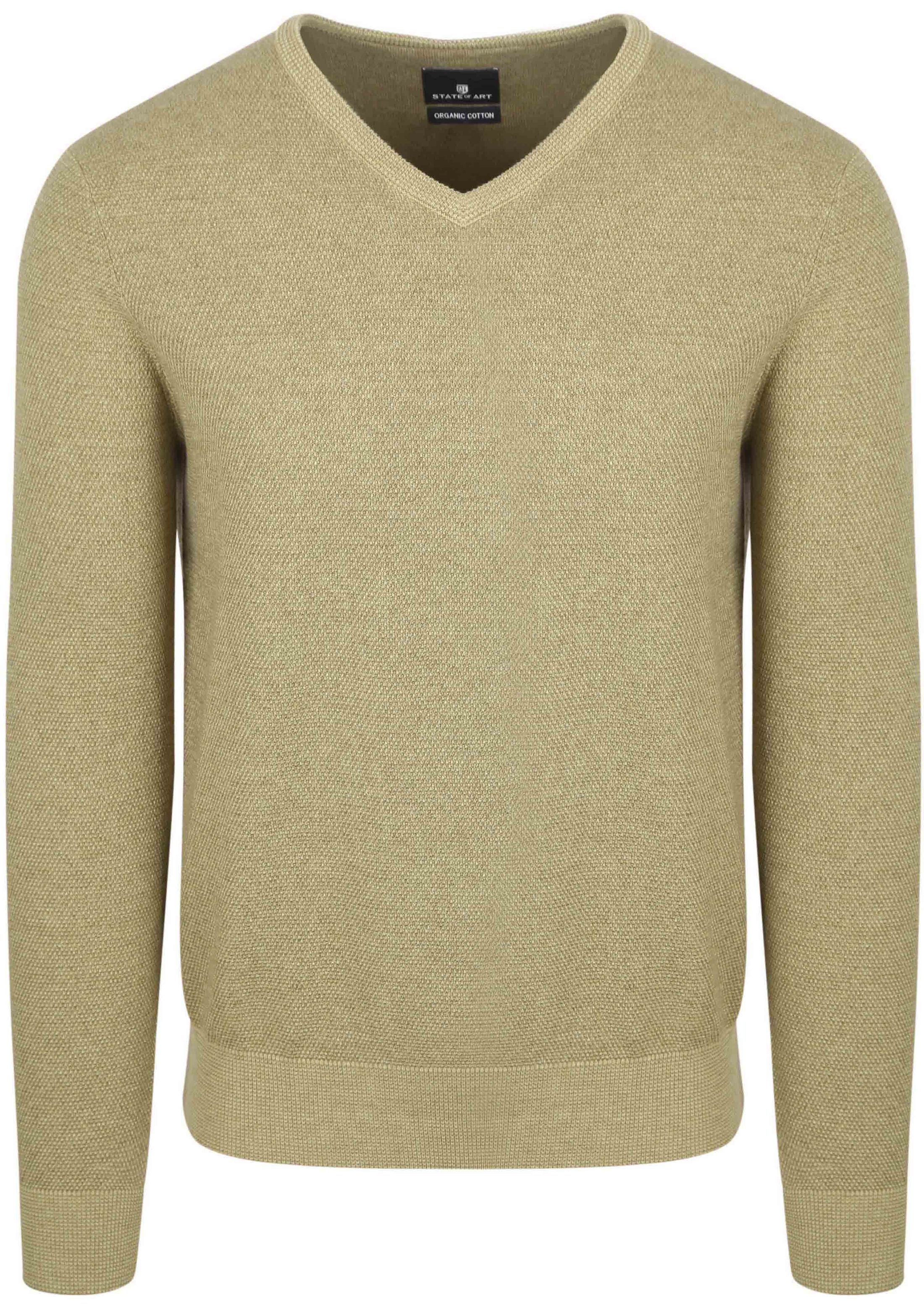 State Of Art Trui Struktur V-hals Grønn 12525102-3138