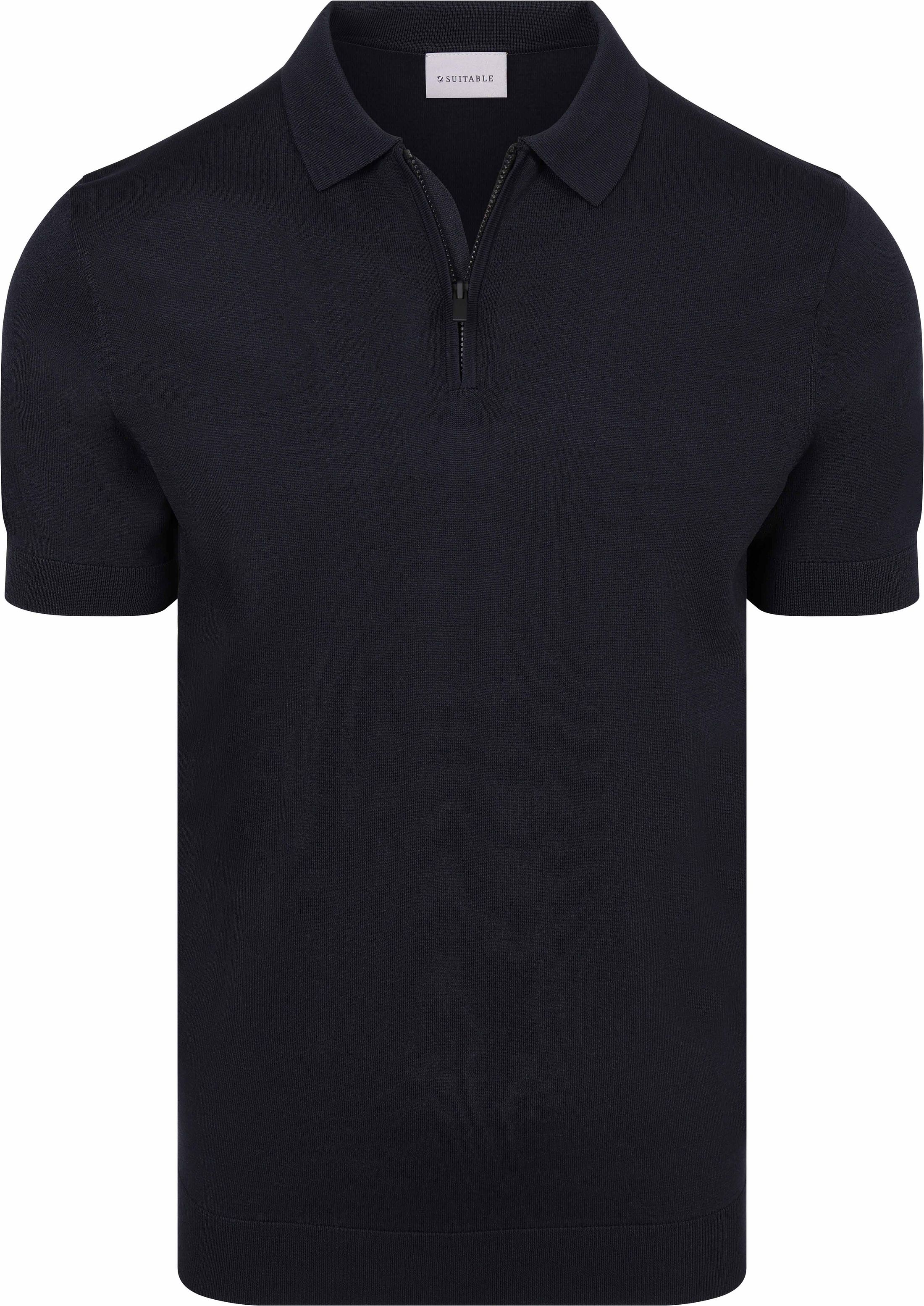 Suitable Strikket Halvglidelås Pologenser Dan Marineblå SPE26106DA31ST-Navy