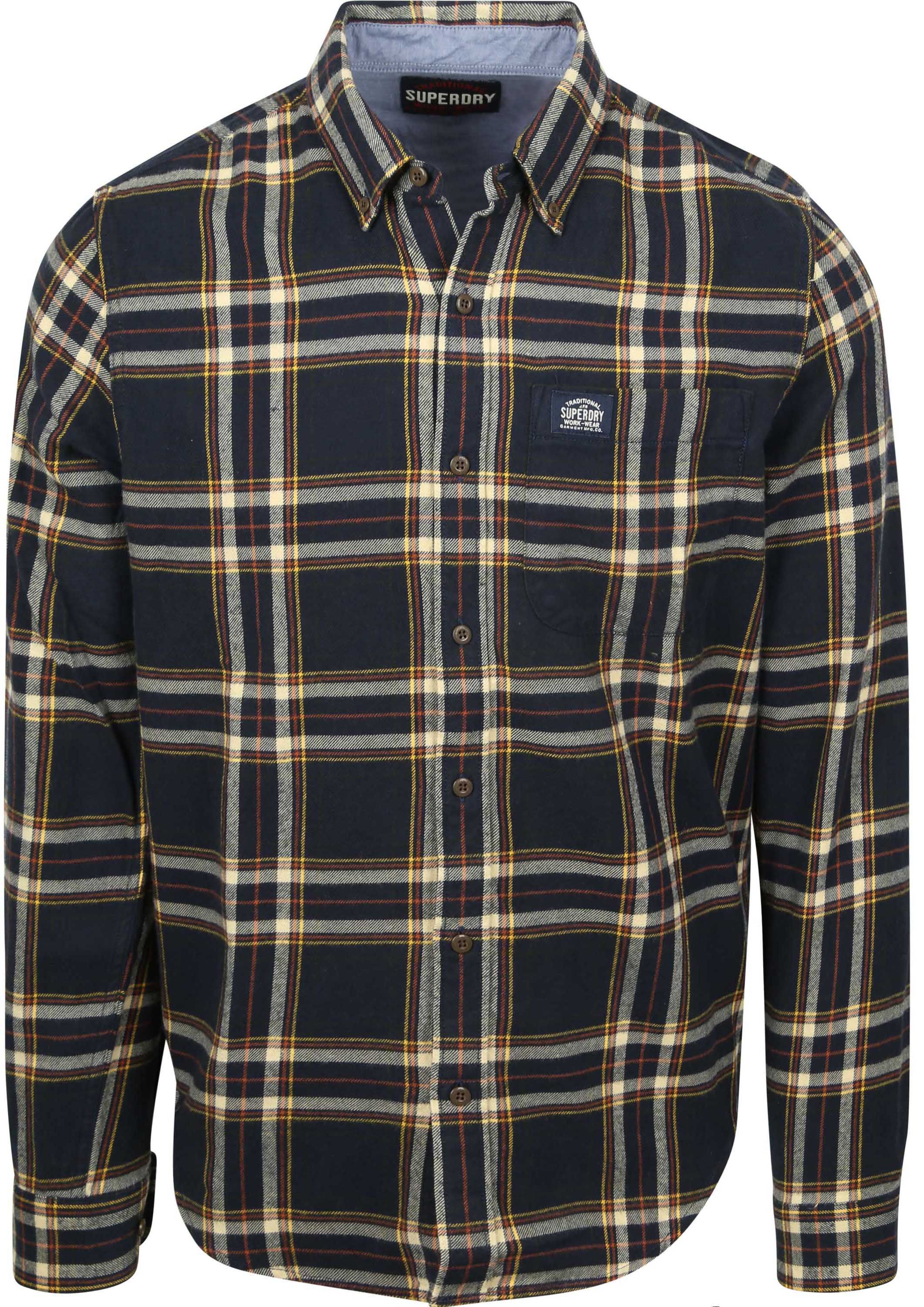 Køb Superdry Skjorte Lumberjack Ternet Marineblå M4011047A-B6A | Suitable