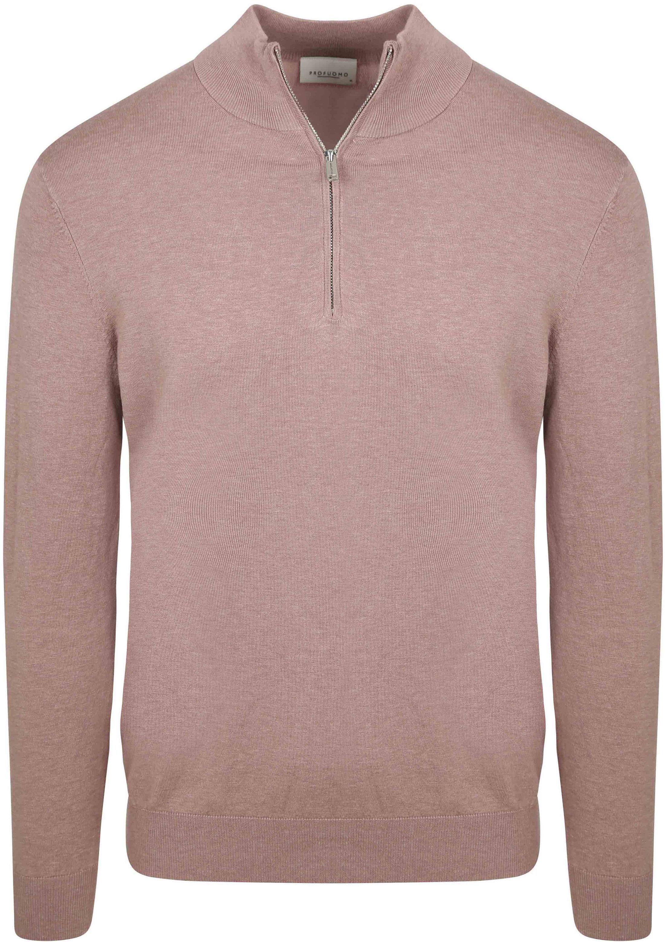 Profuomo Half Zip Pullover Luxury Basic Roze kopen | Suitable