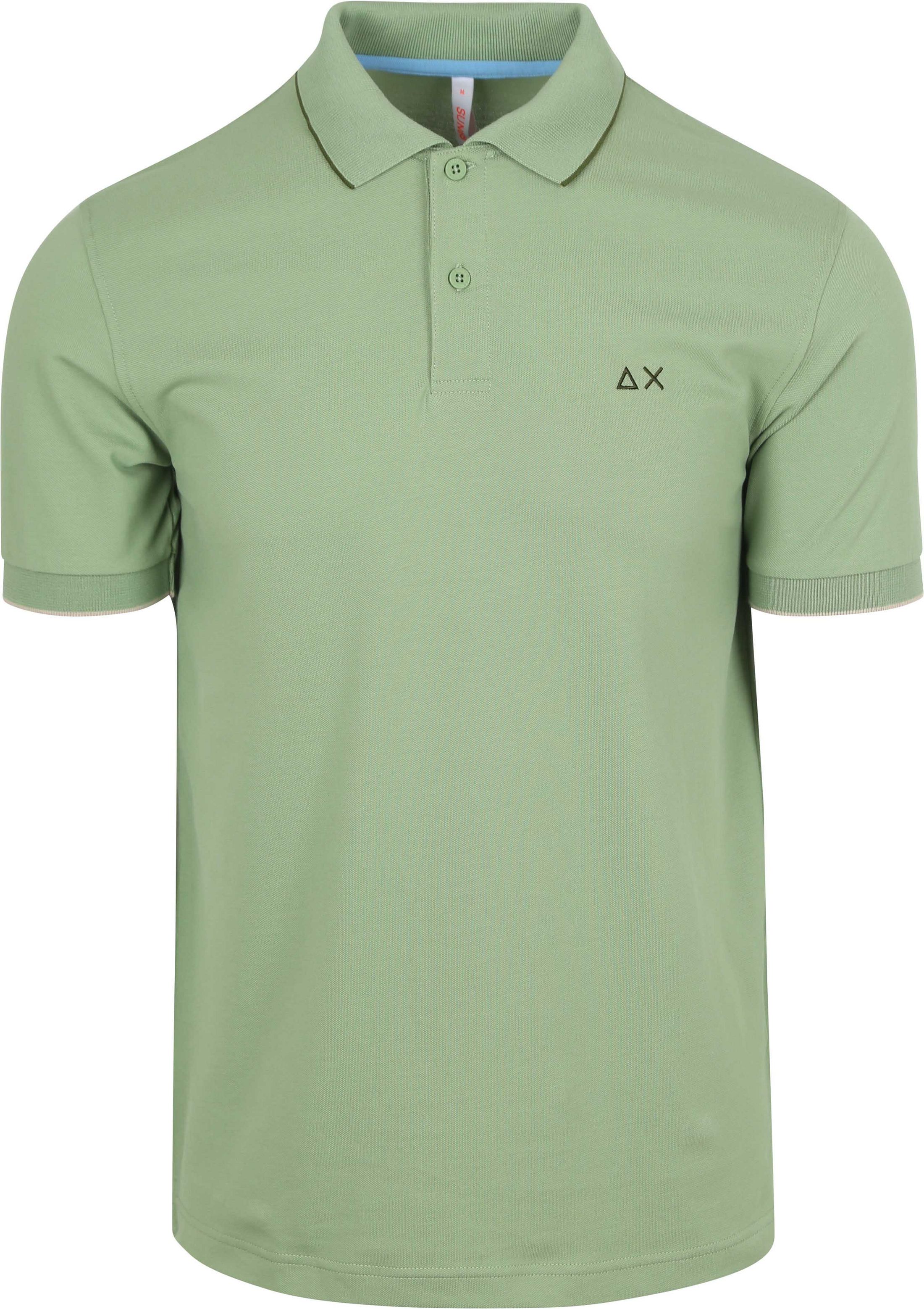 Sun68 Poloshirt med Små Stribe Krave i Lysegrøn A35110-84