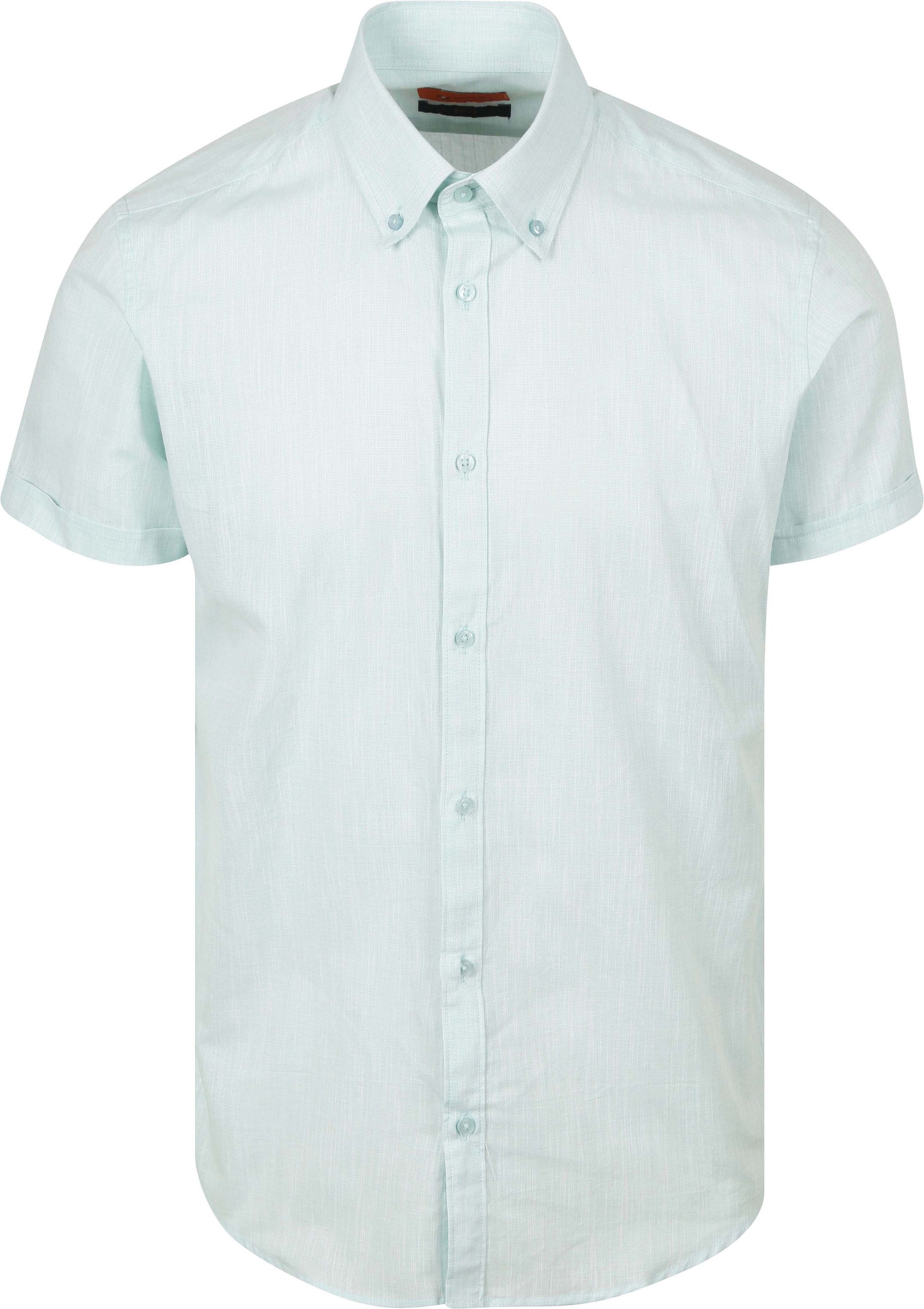 Suitable Korte Mouwen Overhemd Cotton Slub Lichtgroen SH-SHSL-CO-STBL-25.04 green kopen | Suitable