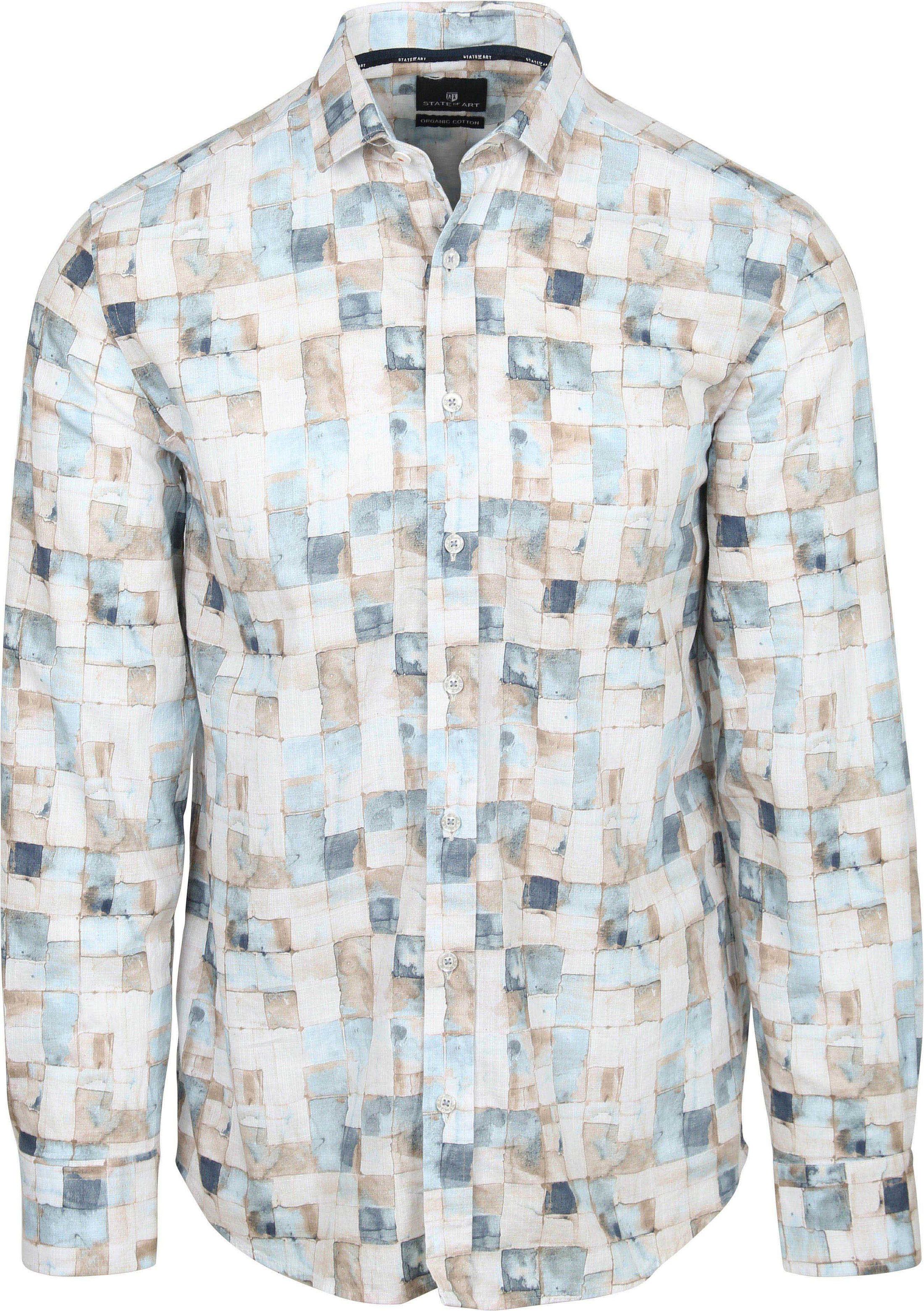 State Of Art Overhemd Print Blauw  21416232-5114 kopen | Suitable