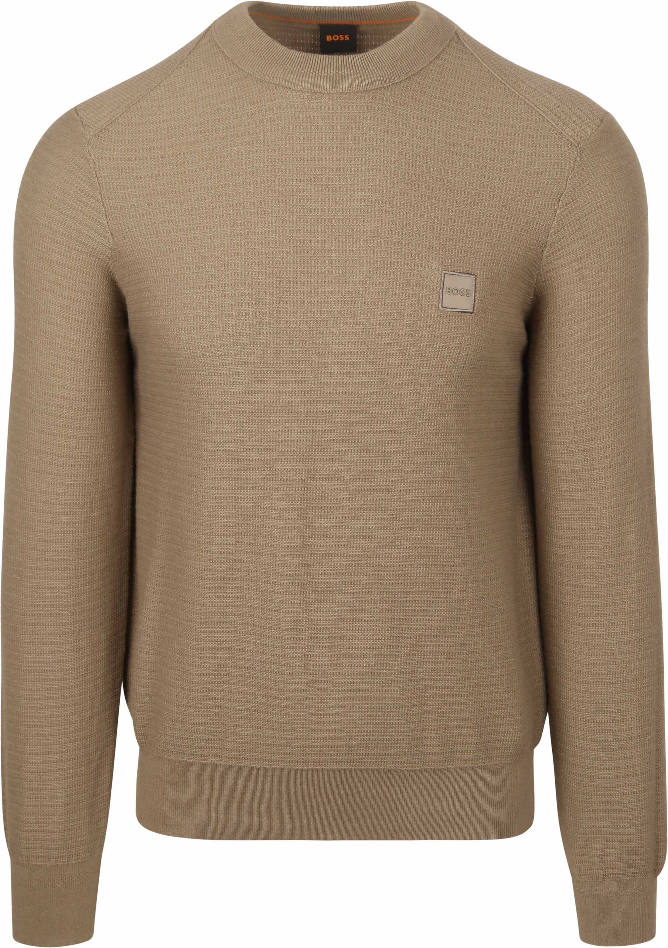 BOSS Sweter Brązowy 50527584-346 